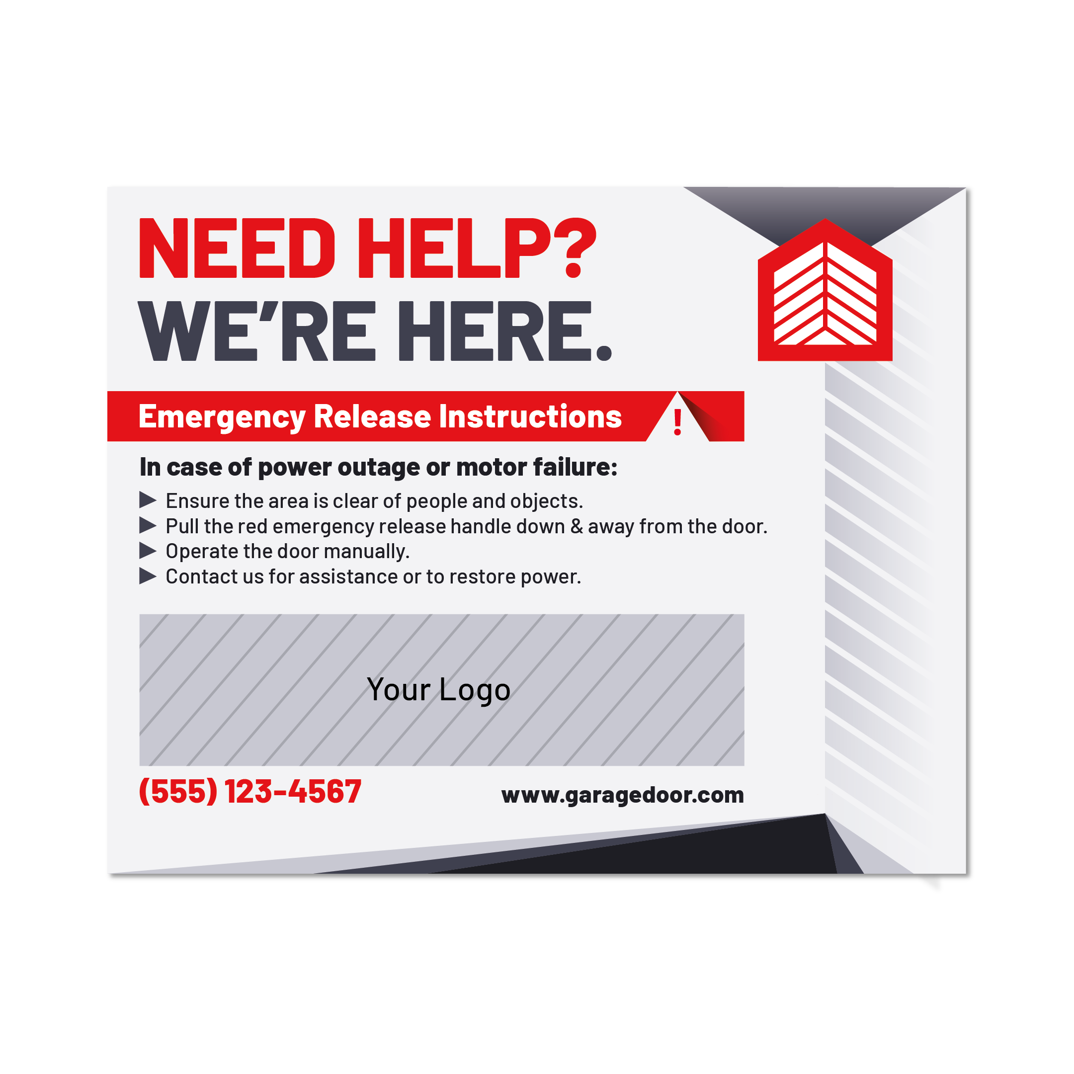 Garage Door Service Sticker #2