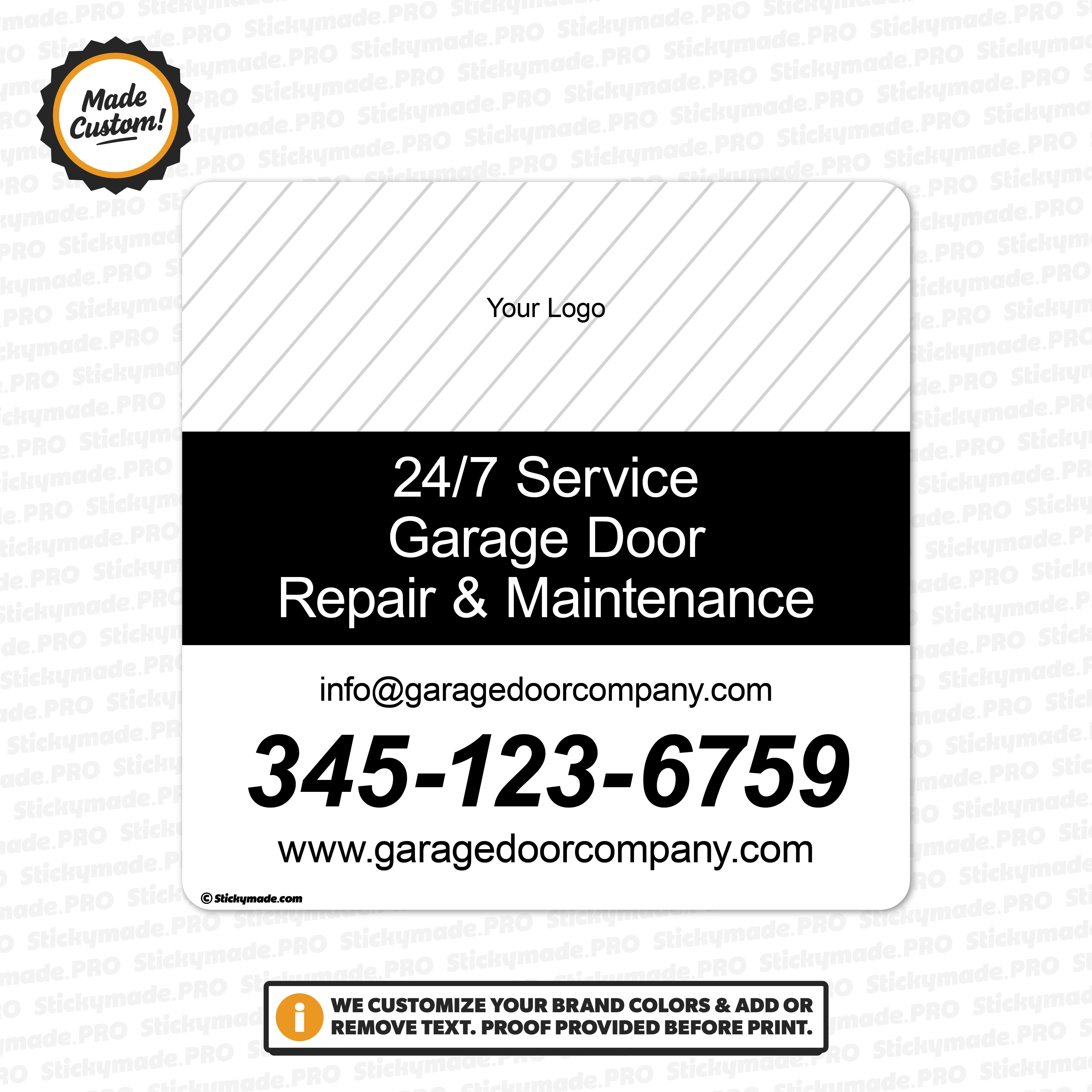 Garage Door Service Sticker #10