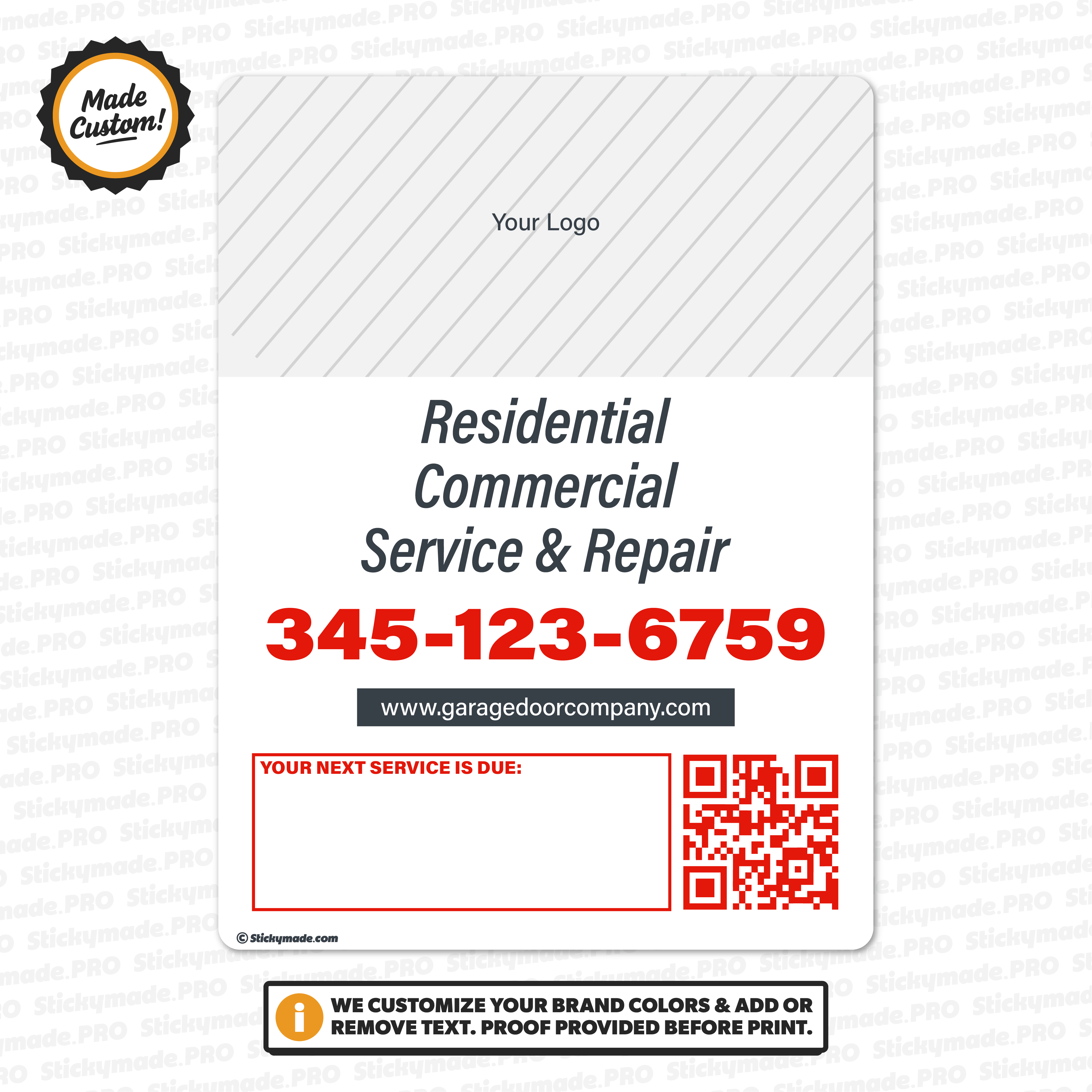 Garage Door Service Sticker #11