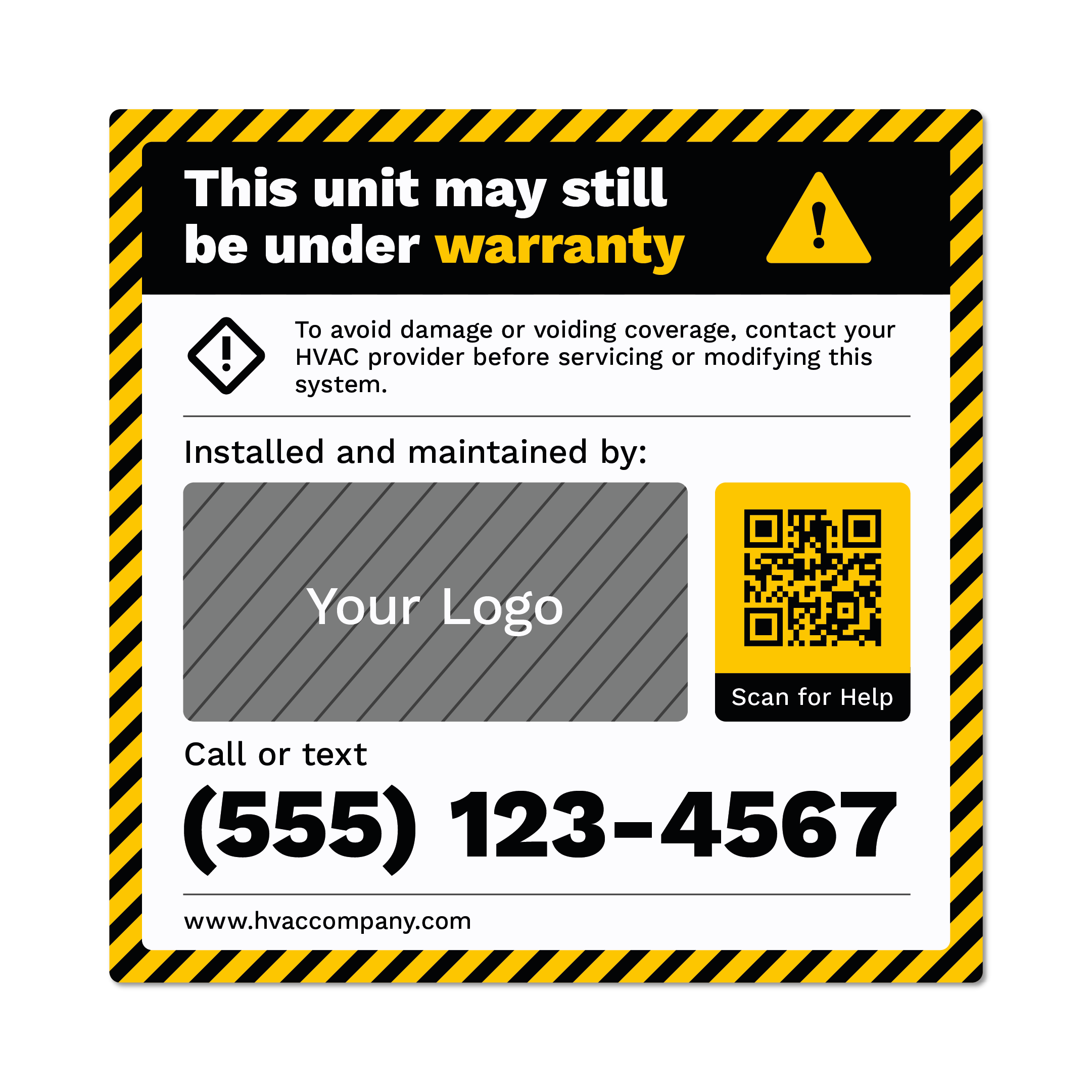 HVAC Equipment Sticker #2