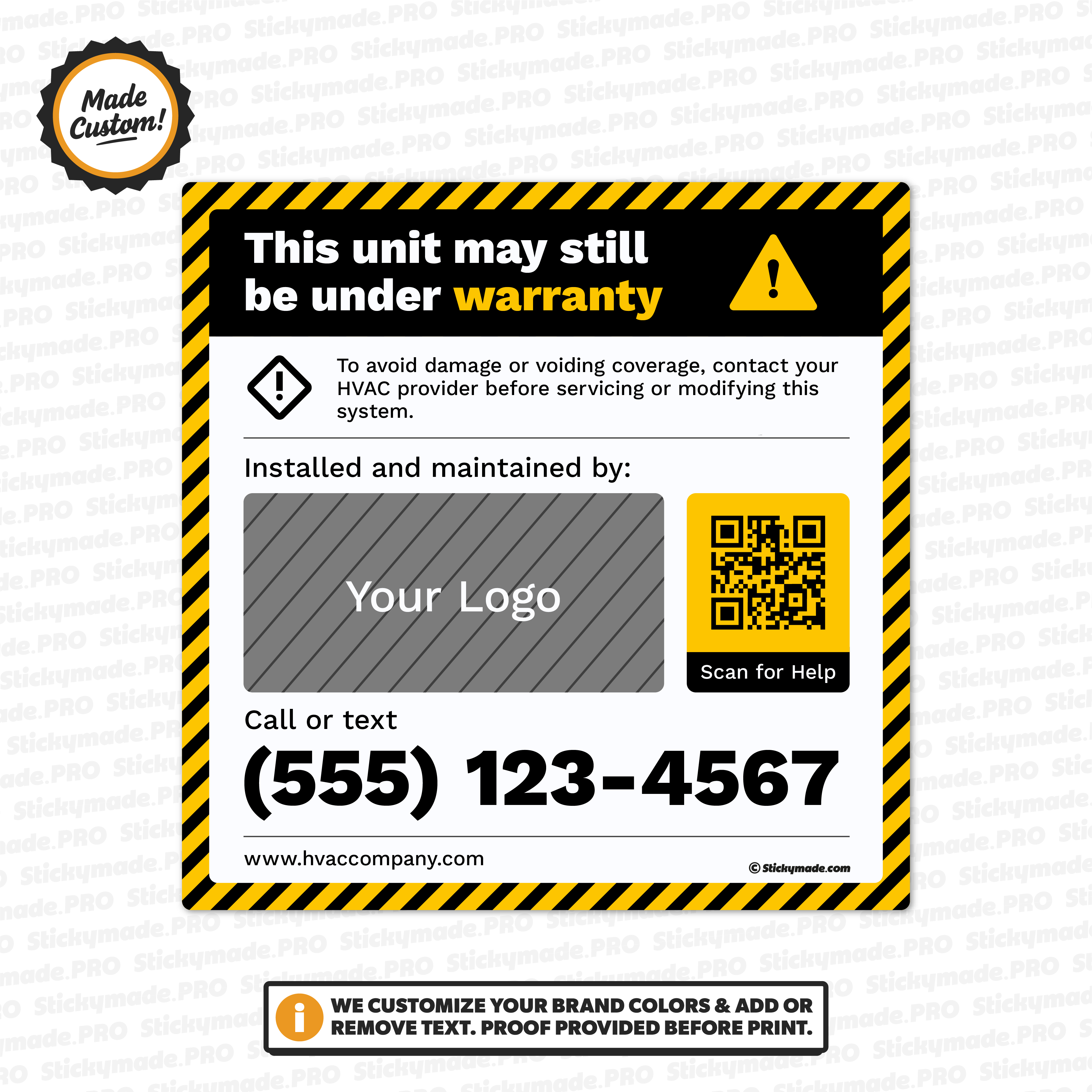 HVAC Equipment Sticker #2