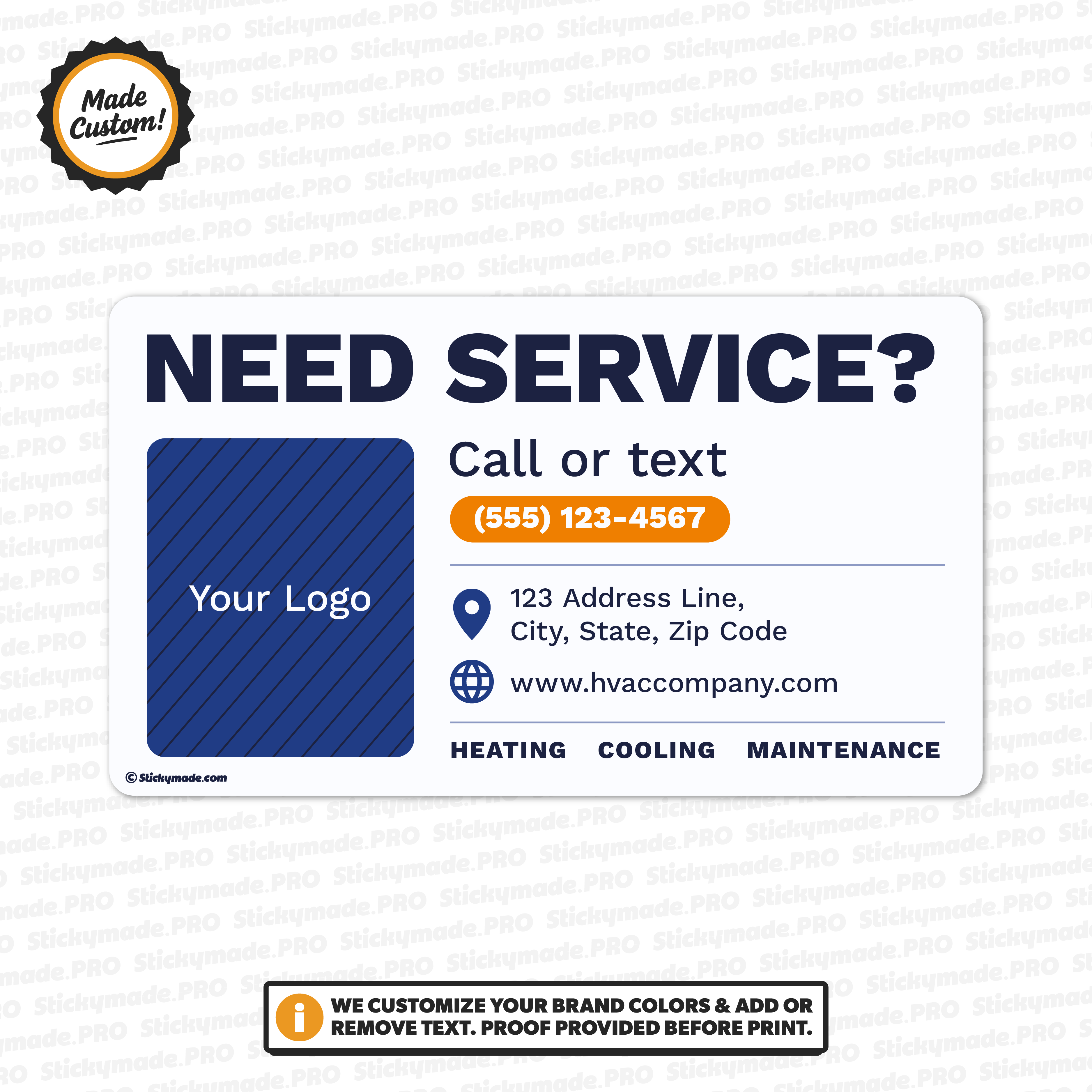 HVAC Service Sticker #2