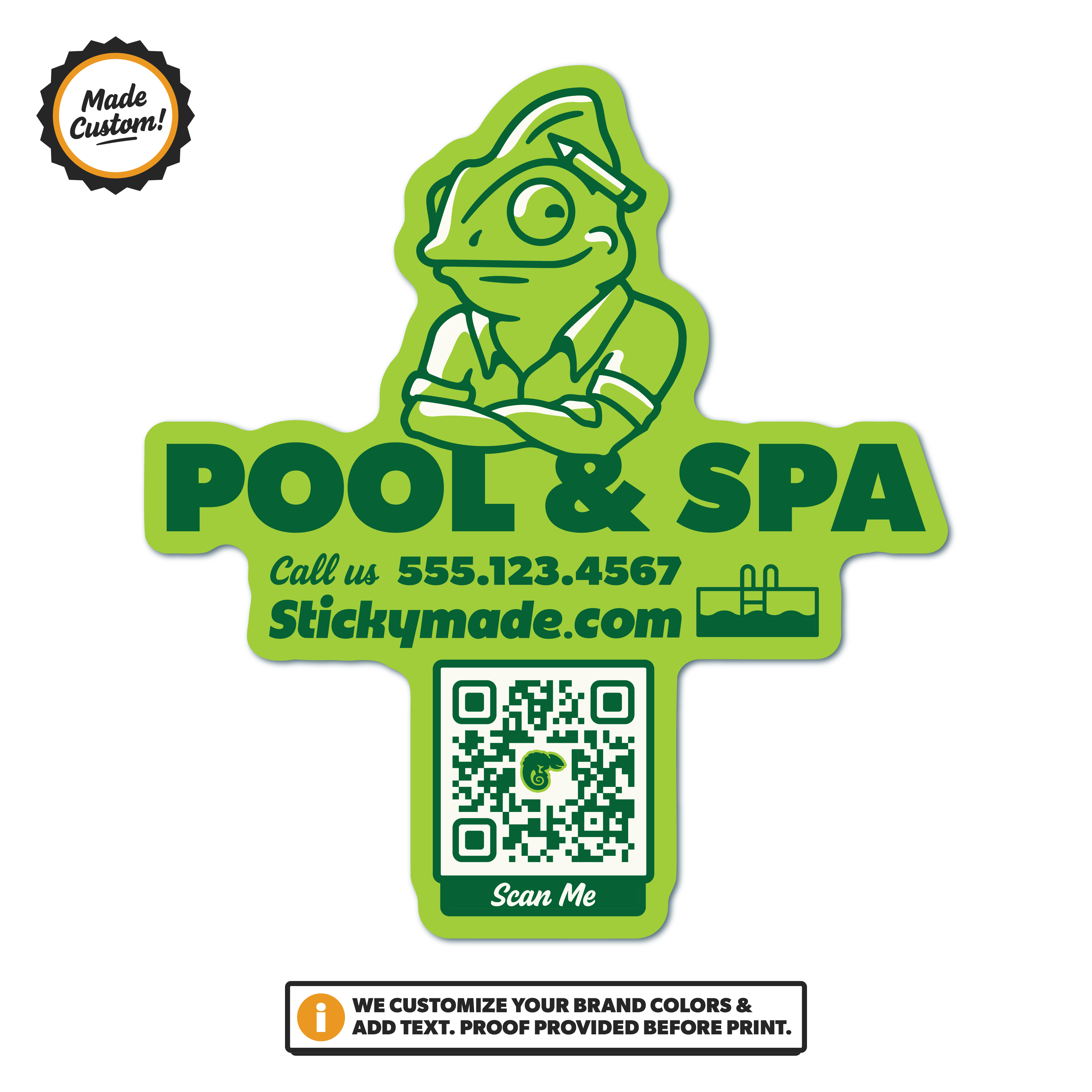 Pool & Spa Logo / QR Code Sticker
