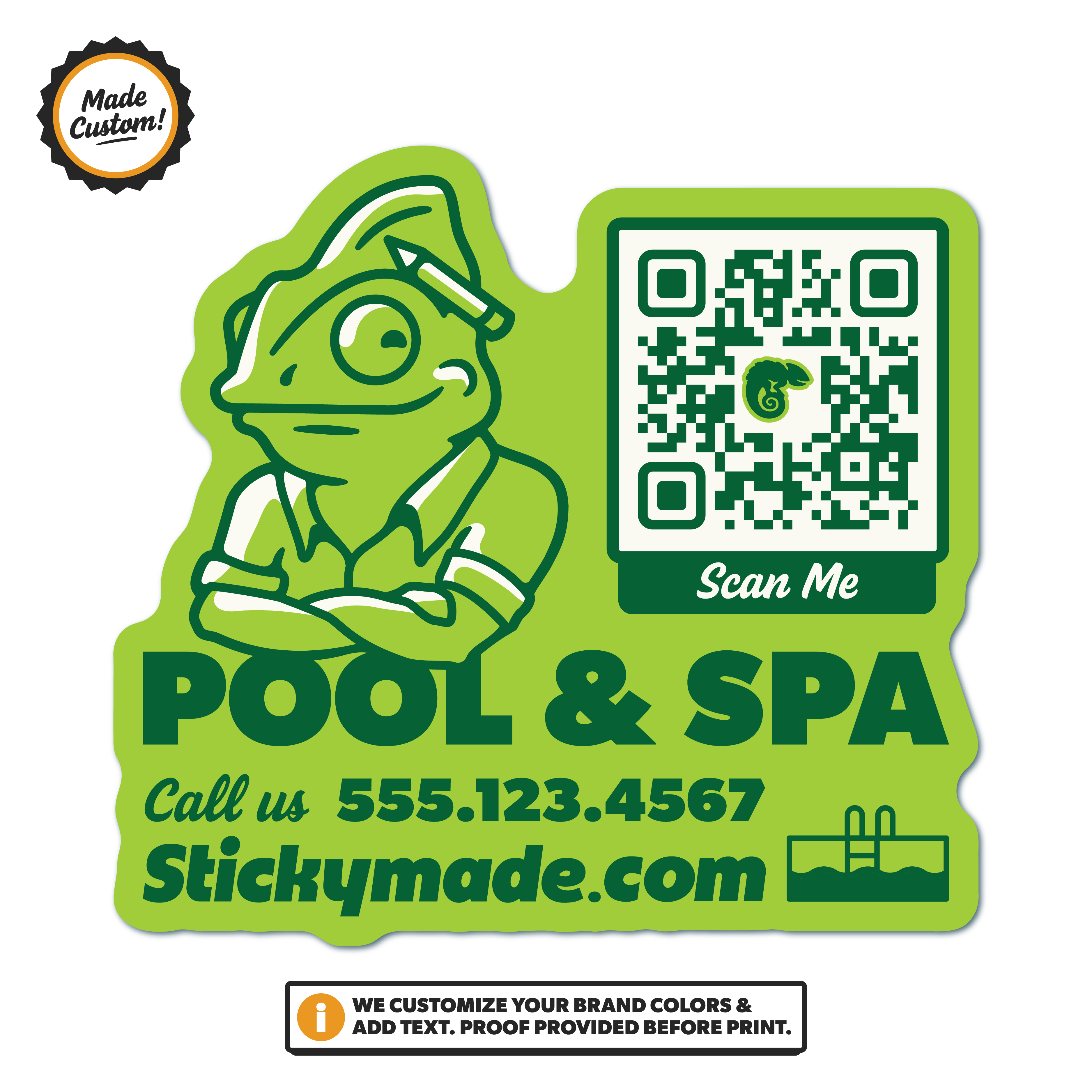Pool & Spa Logo / QR Code Sticker