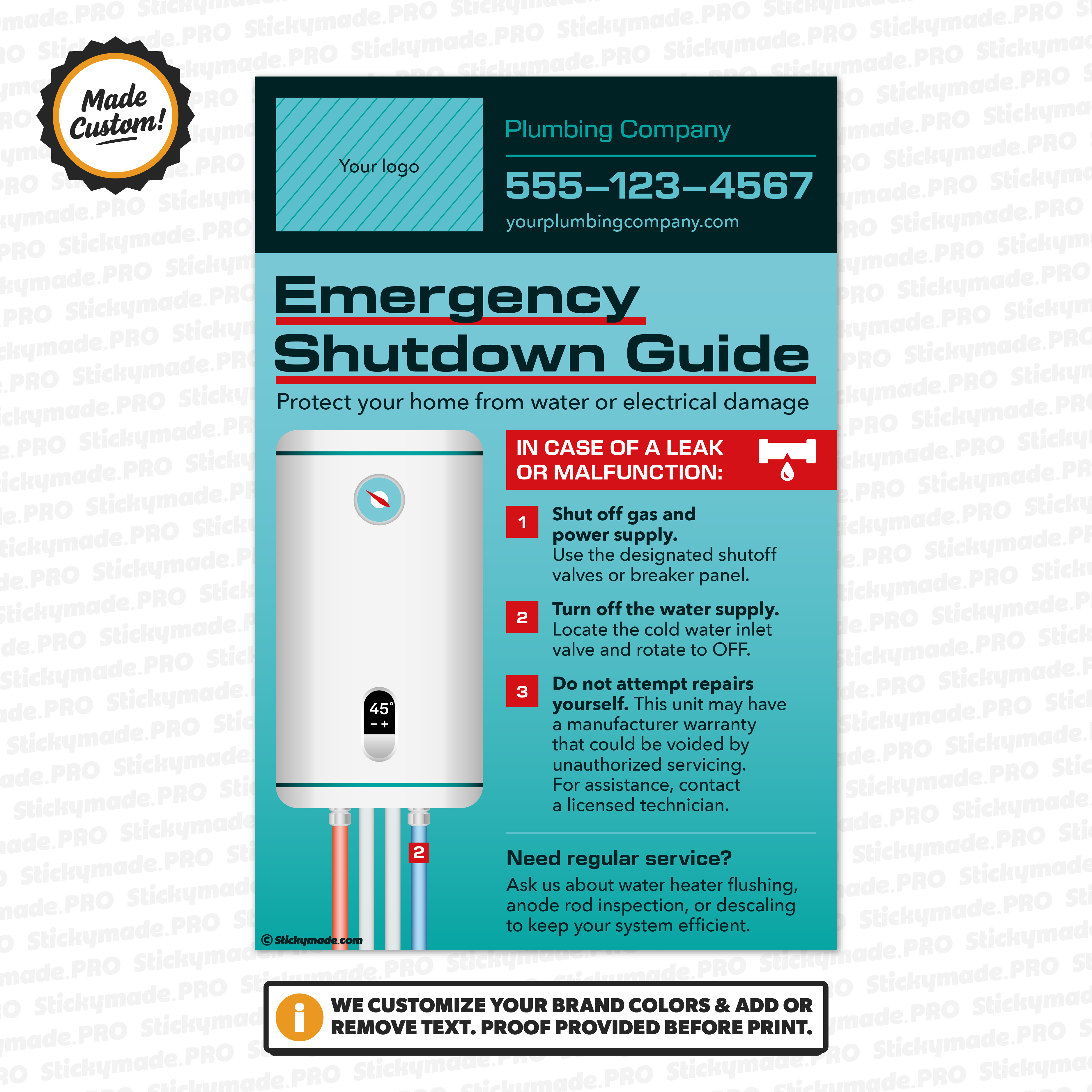 Water Heater Service Sticker - Tankless