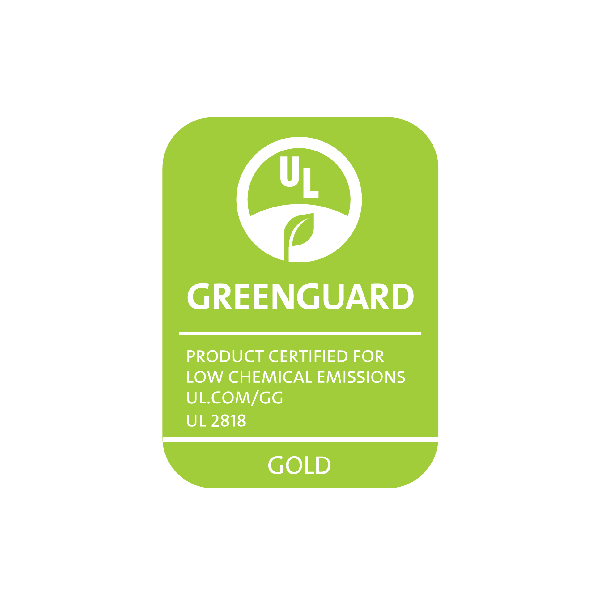 Greenguard certification logo on a white background