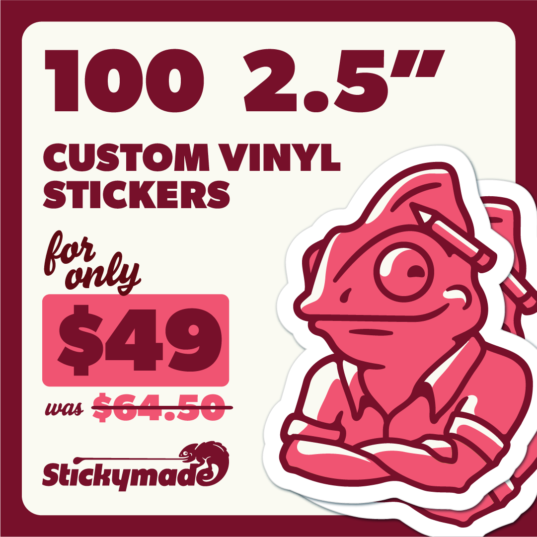 $49 Sticker Deal - 100 2.5" Stickers