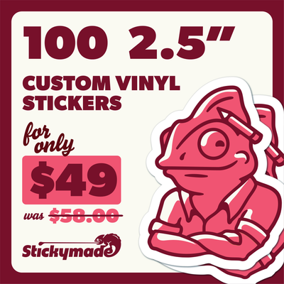 $49 Sticker Deal - 100 2.5" Stickers