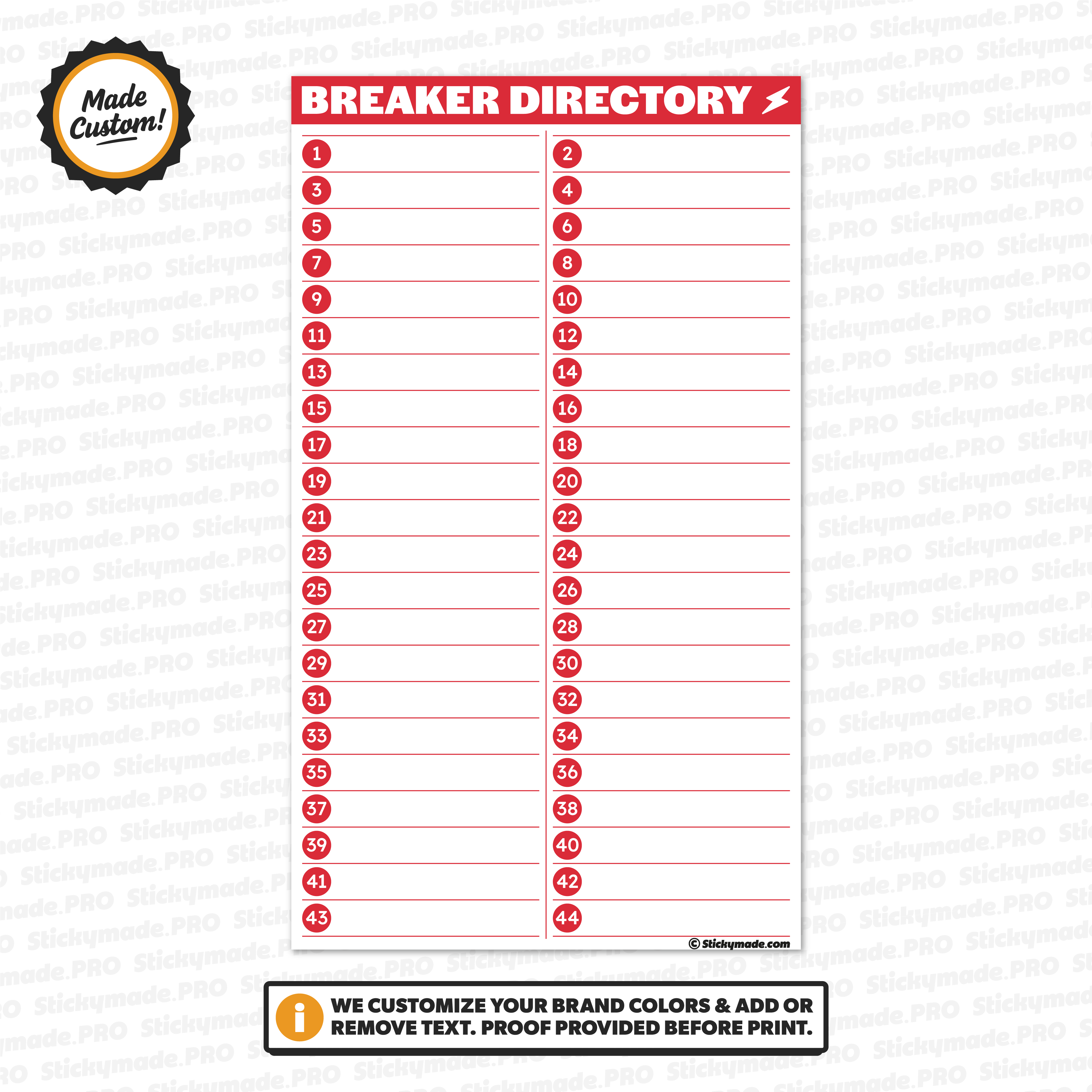 Electrical Circuit Label Service Sticker #2