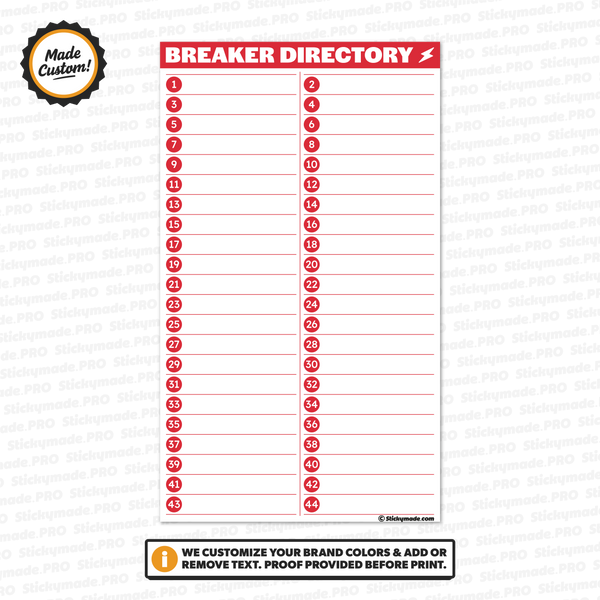 Electrical Circuit Label Service Sticker #2