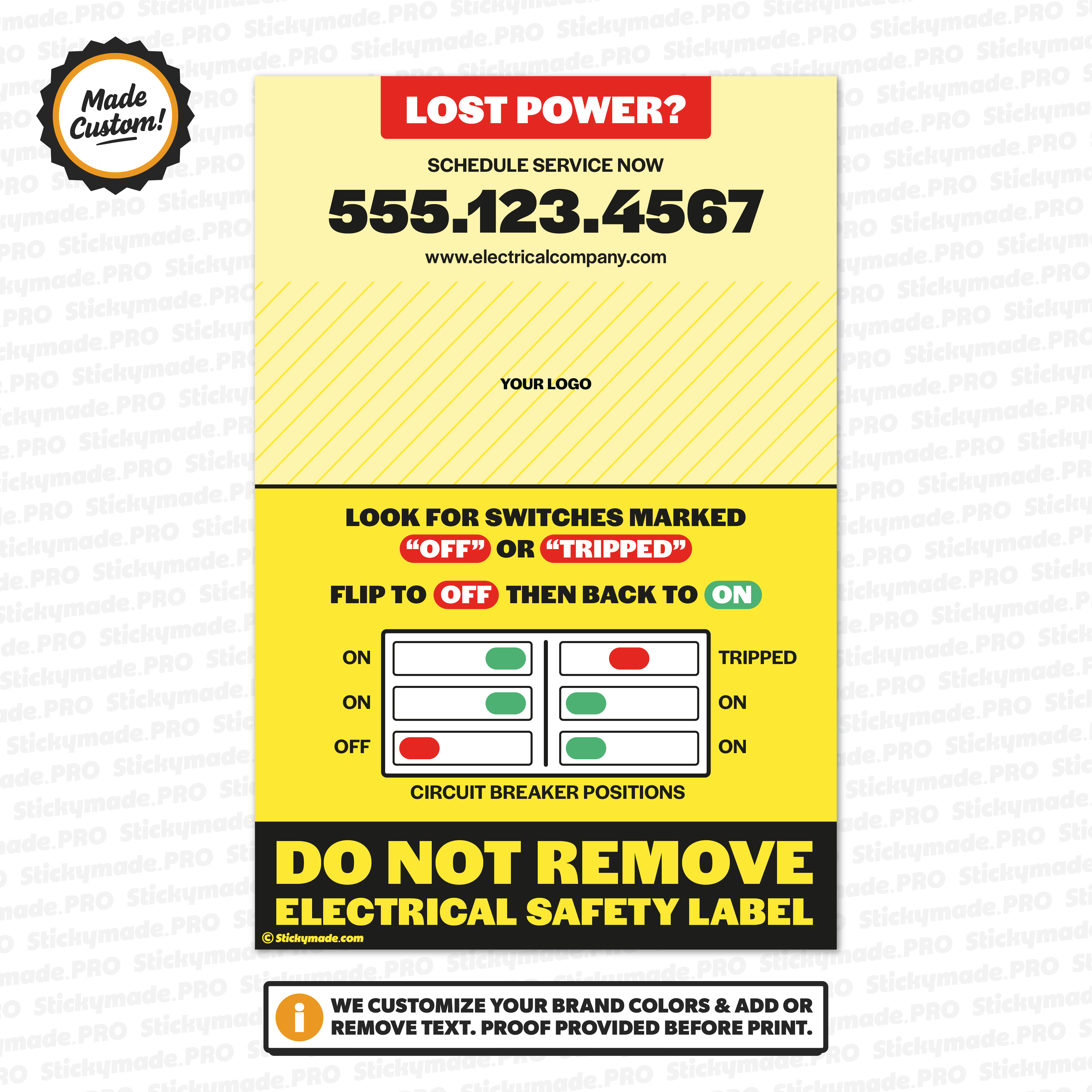 Electrical Panel Service Sticker