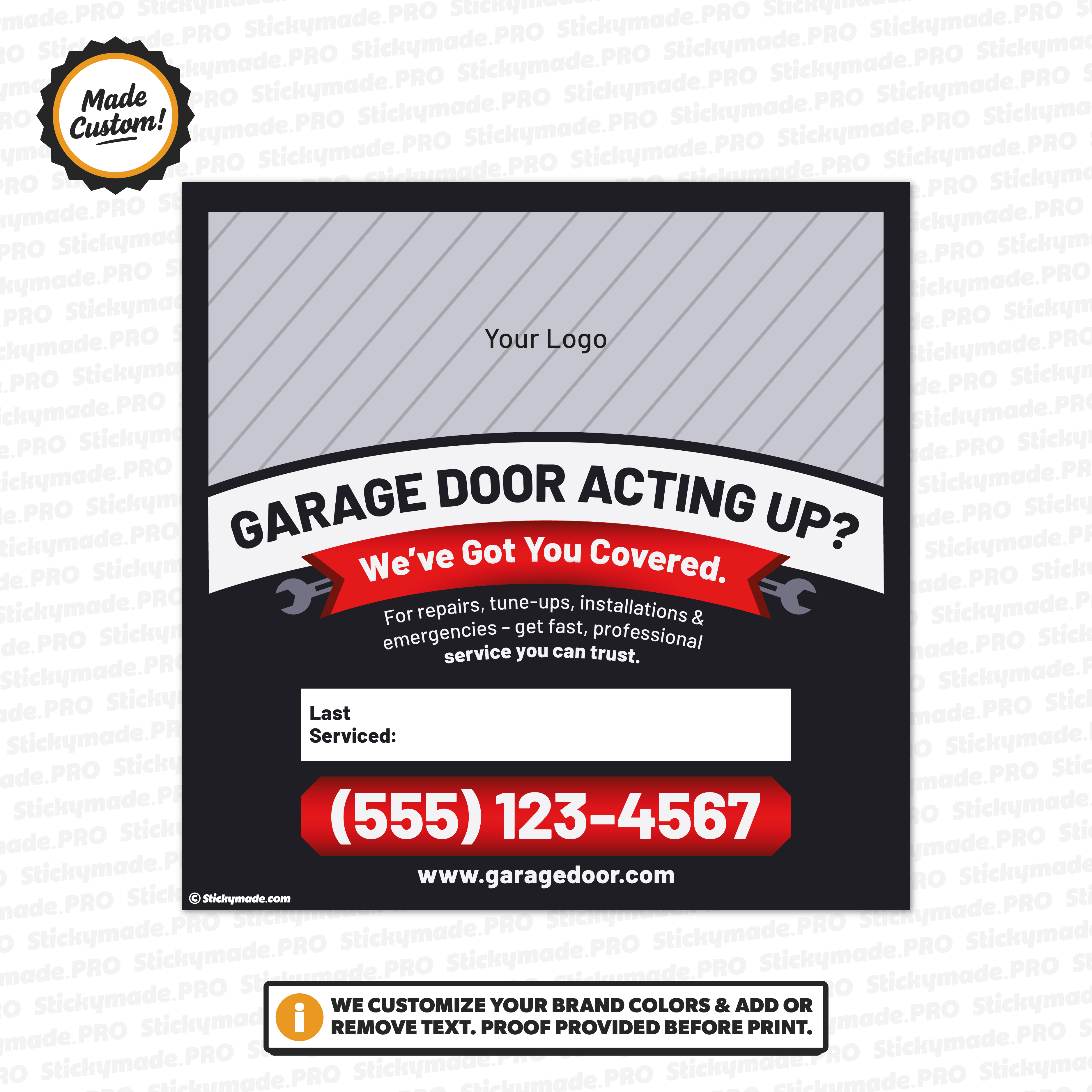 Garage Door Service Sticker #1