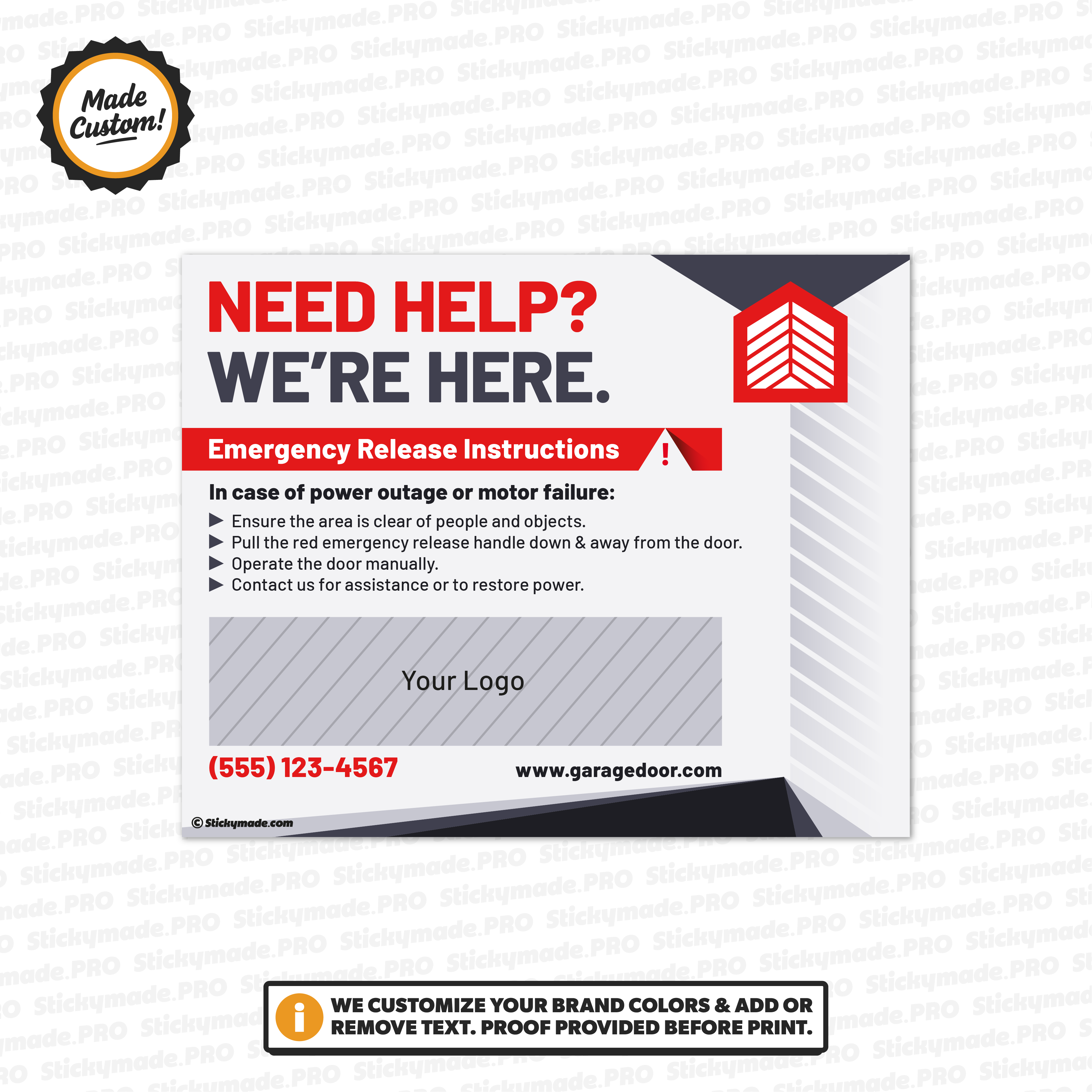 Garage Door Service Sticker #2