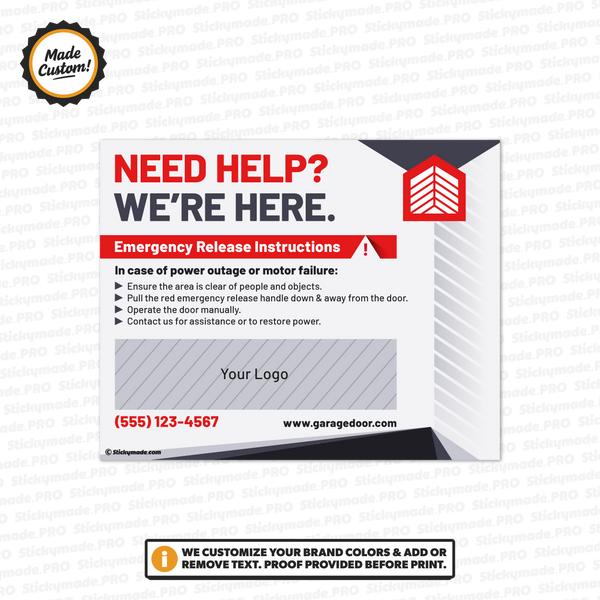 Garage Door Service Sticker #2