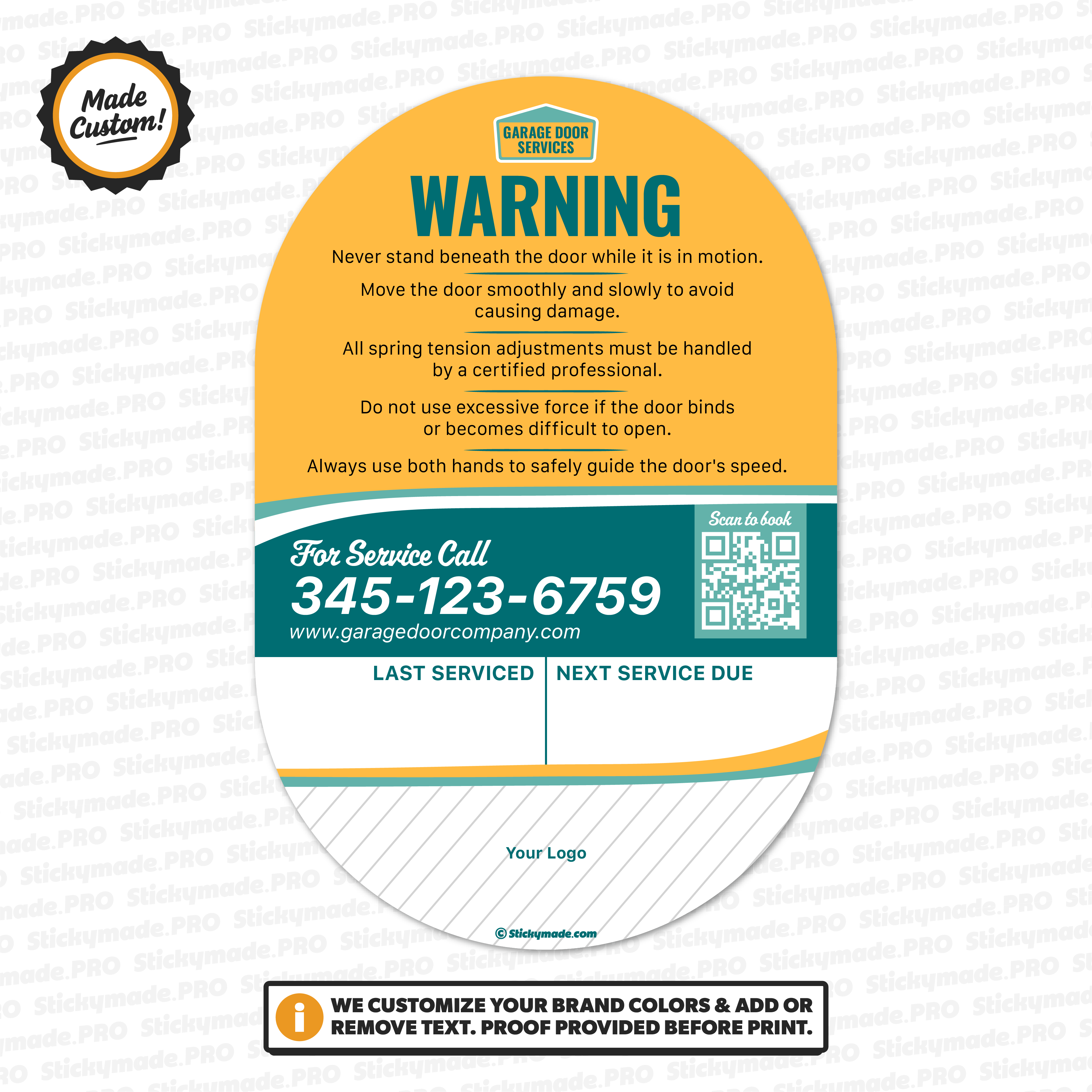 Garage Door Service Sticker #3