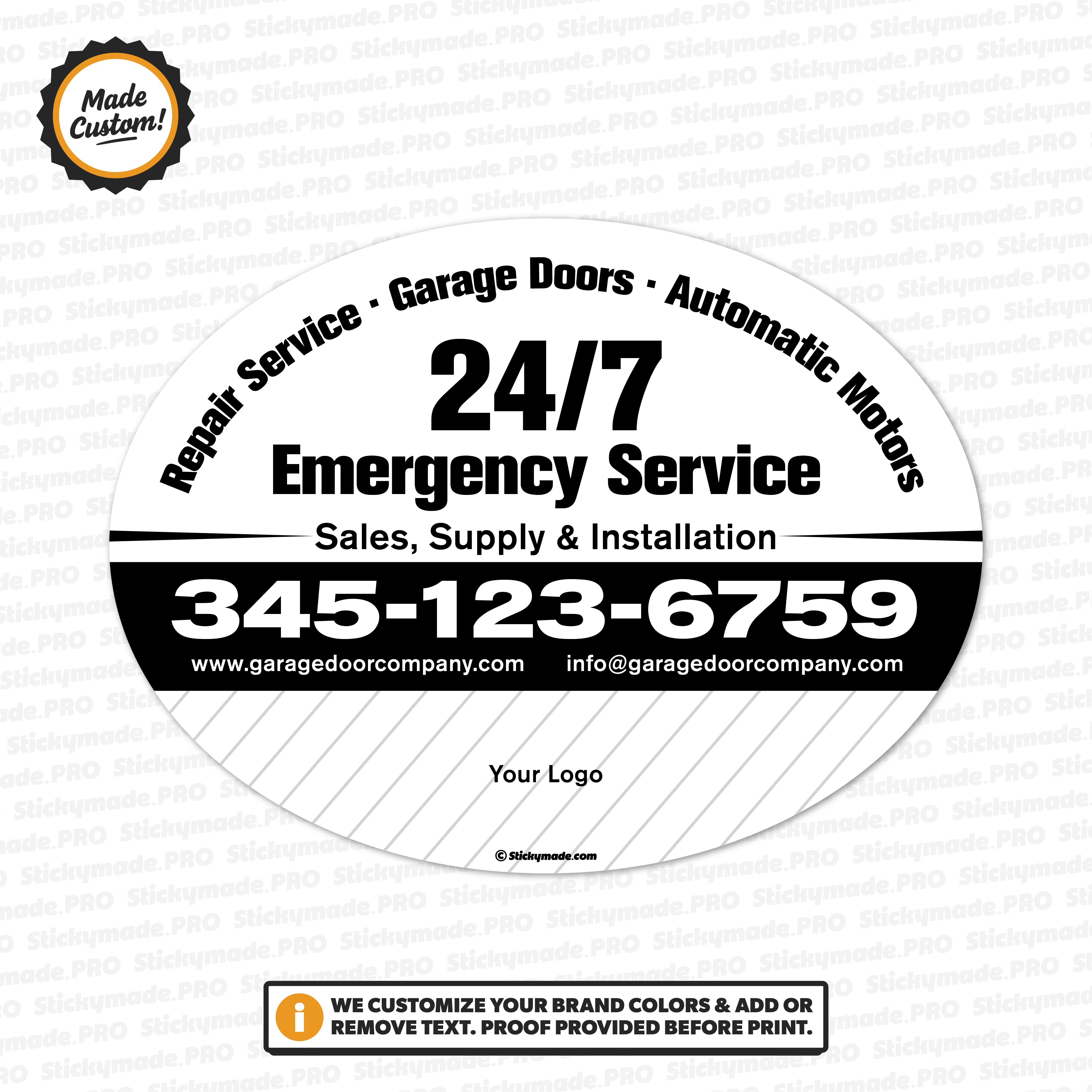 Garage Door Service Sticker #6