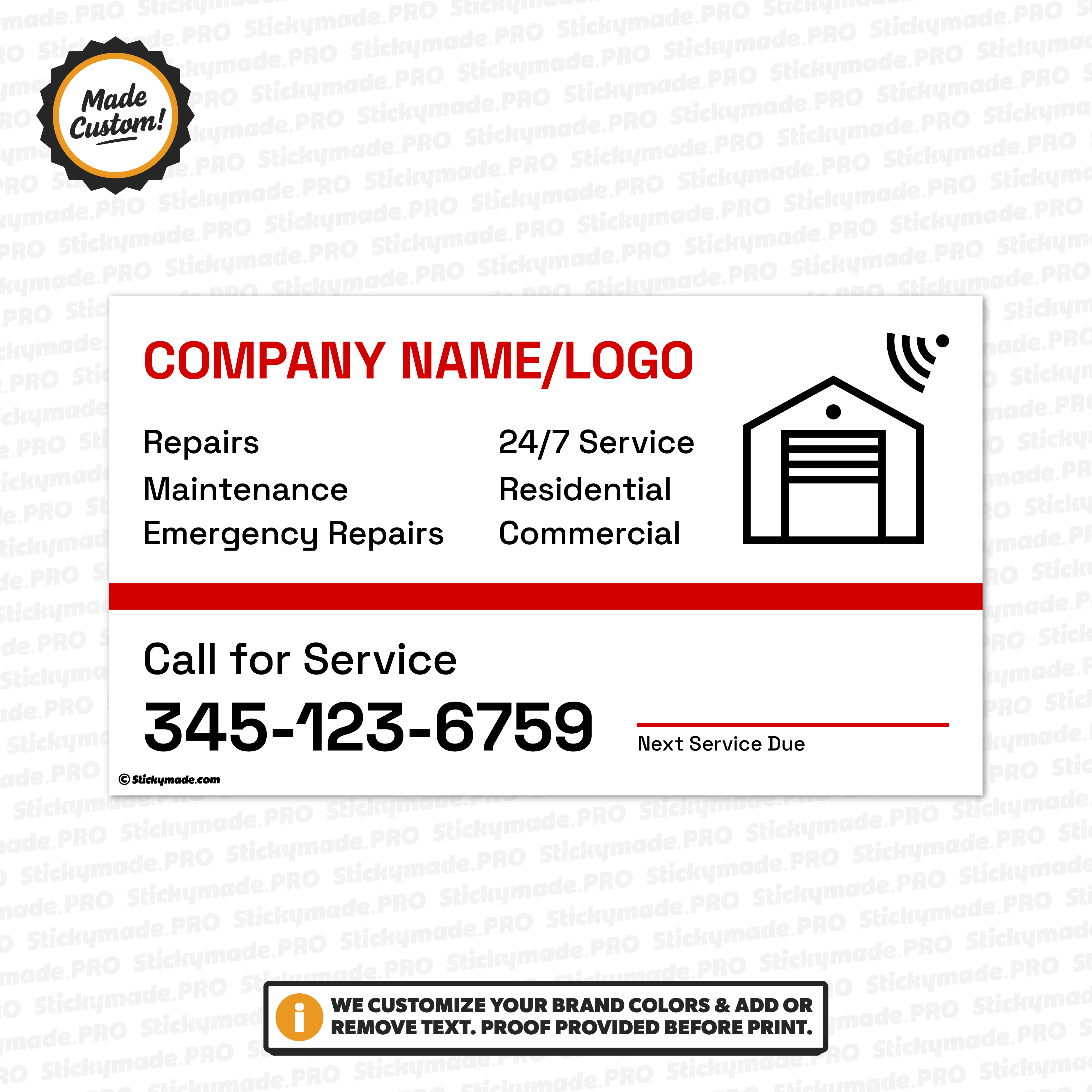Garage Door Service Sticker #8