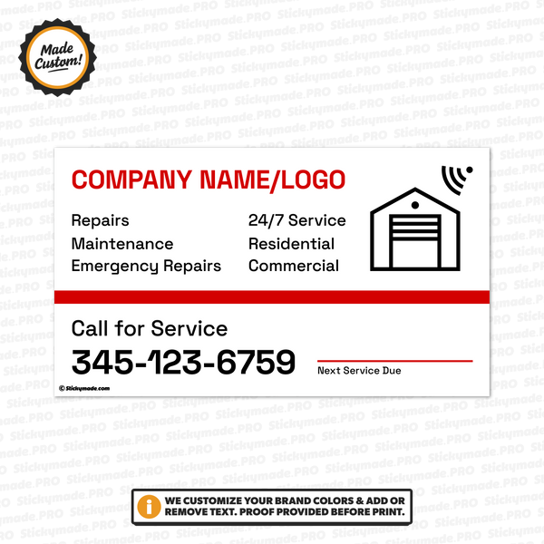 Garage Door Service Sticker #8