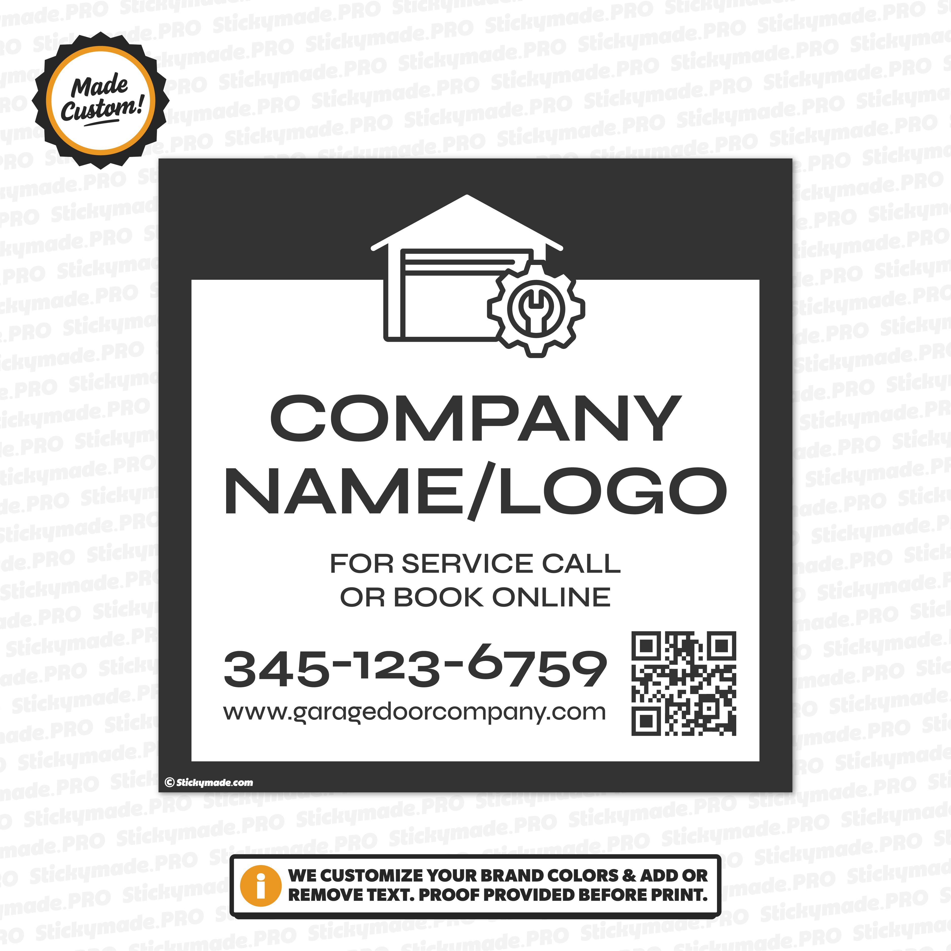 Garage Door Service Sticker #9