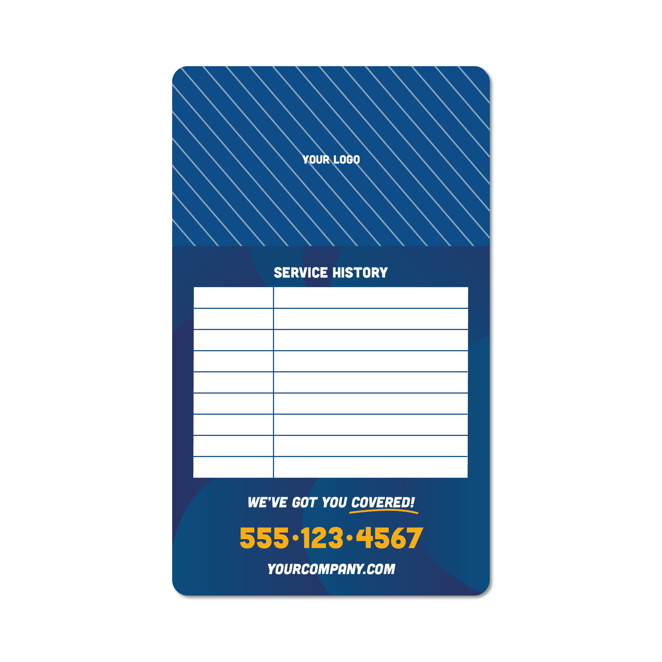 General Service History Sticker