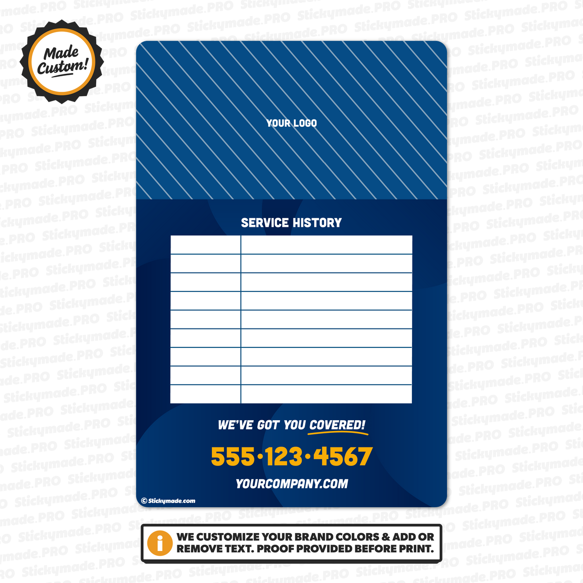 General Service History Sticker – Stickymade