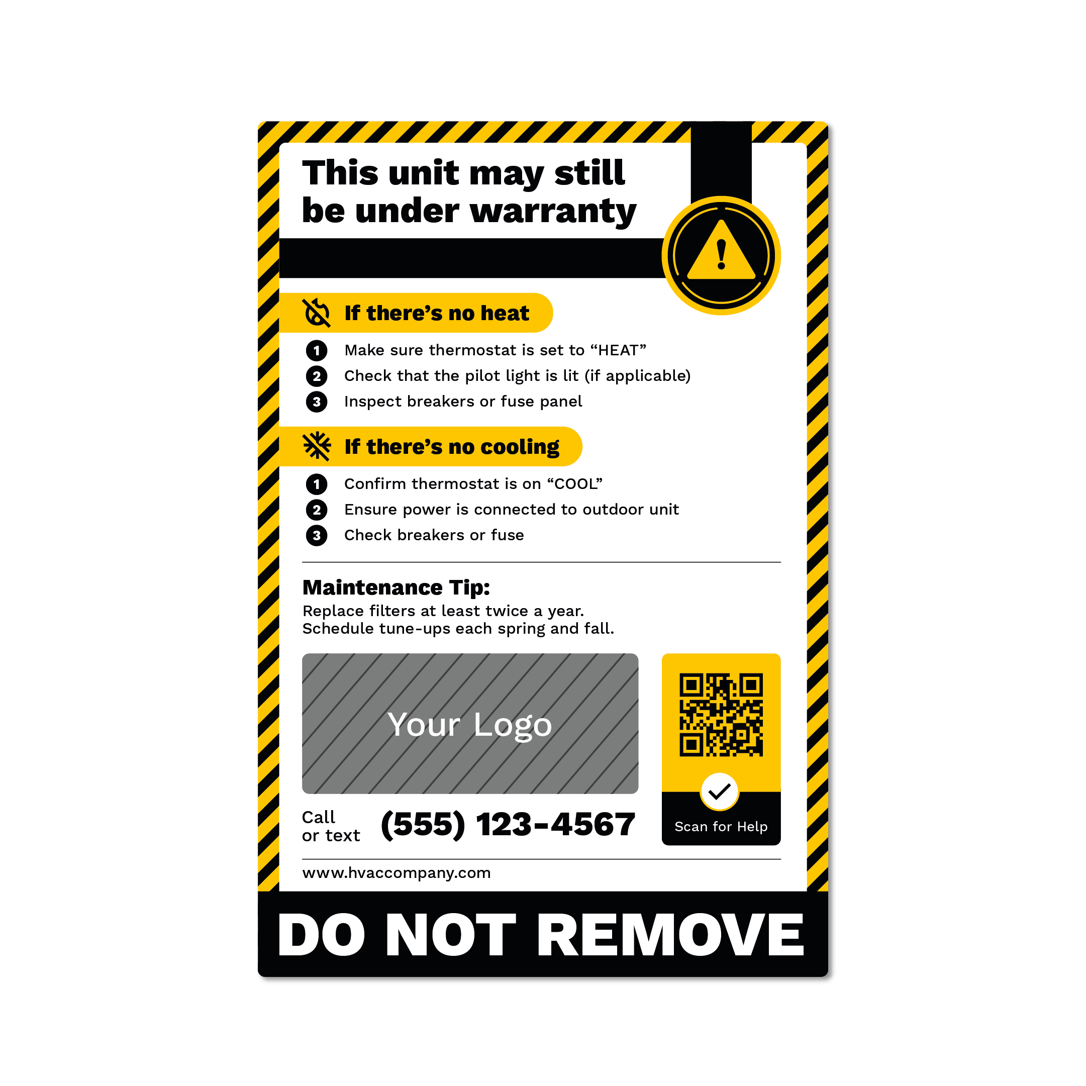 HVAC Equipment Sticker #3