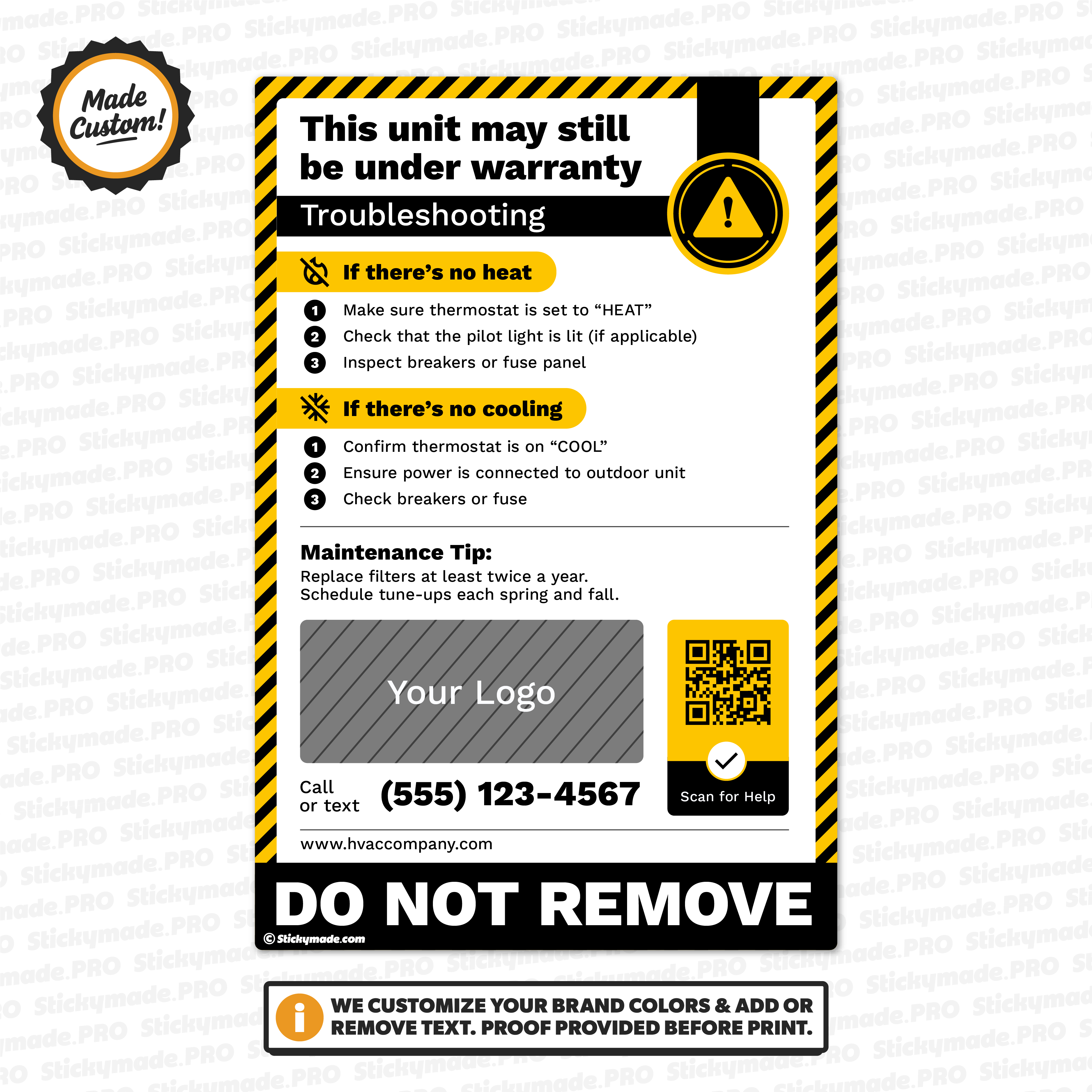 HVAC Equipment Sticker #3