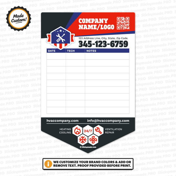 HVAC Service Log Sticker #3