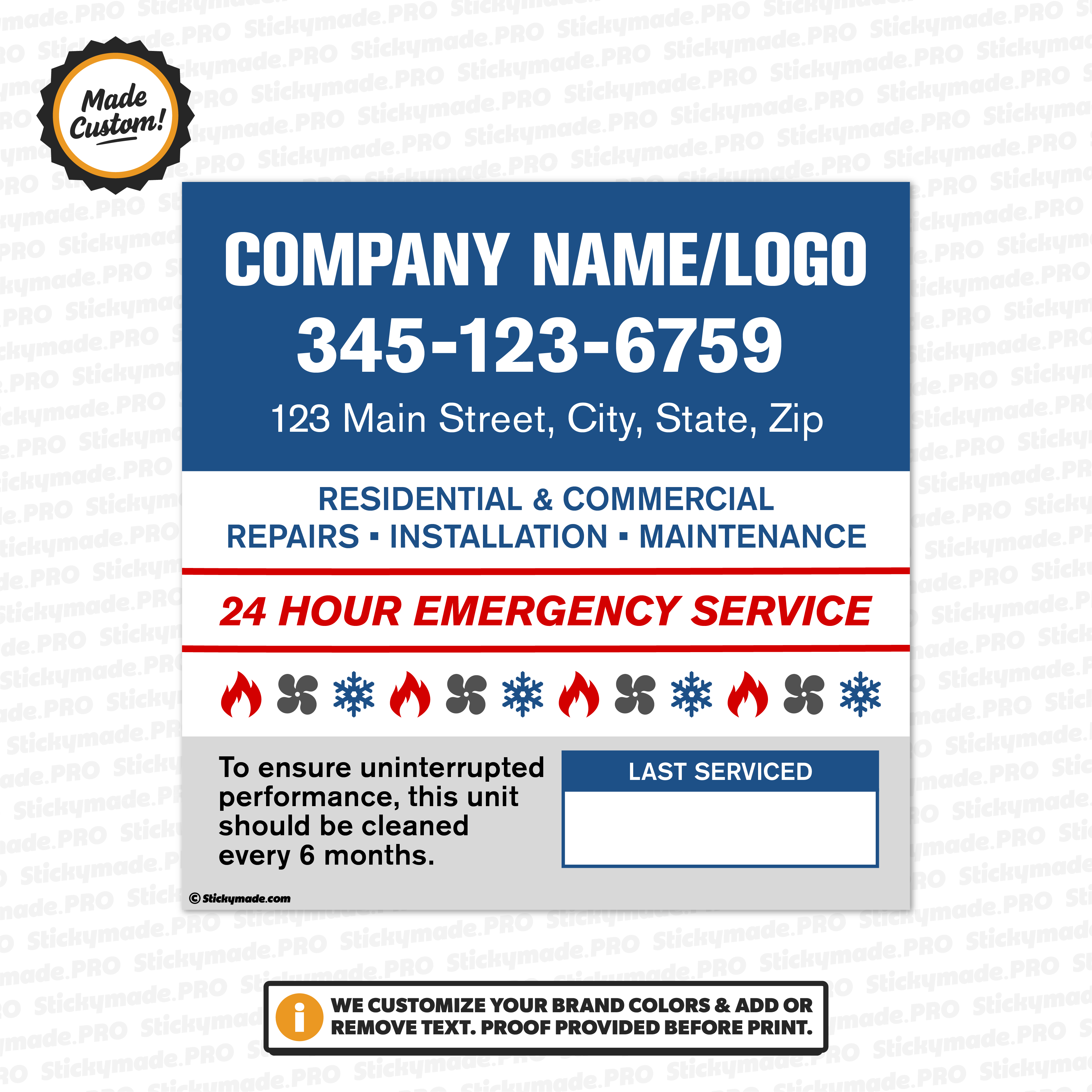 HVAC Service Reminder Sticker #2