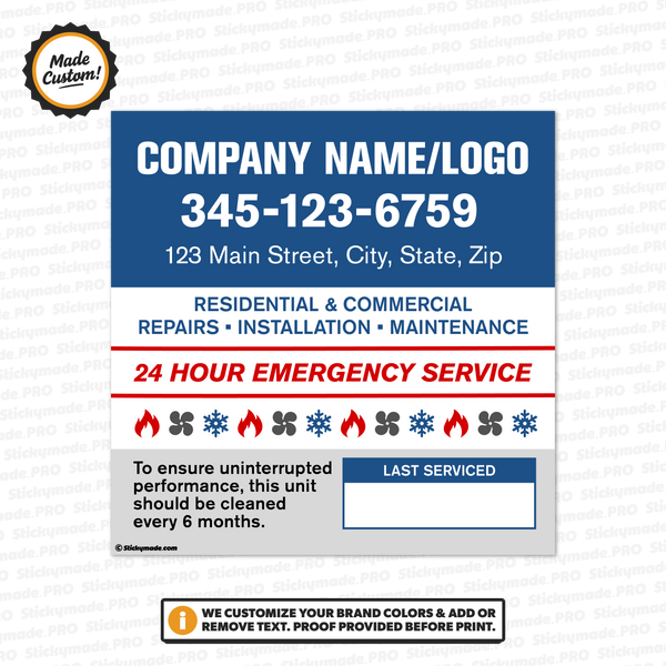 HVAC Service Reminder Sticker #2