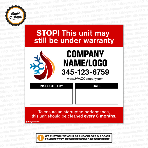 HVAC Service Reminder Sticker #3
