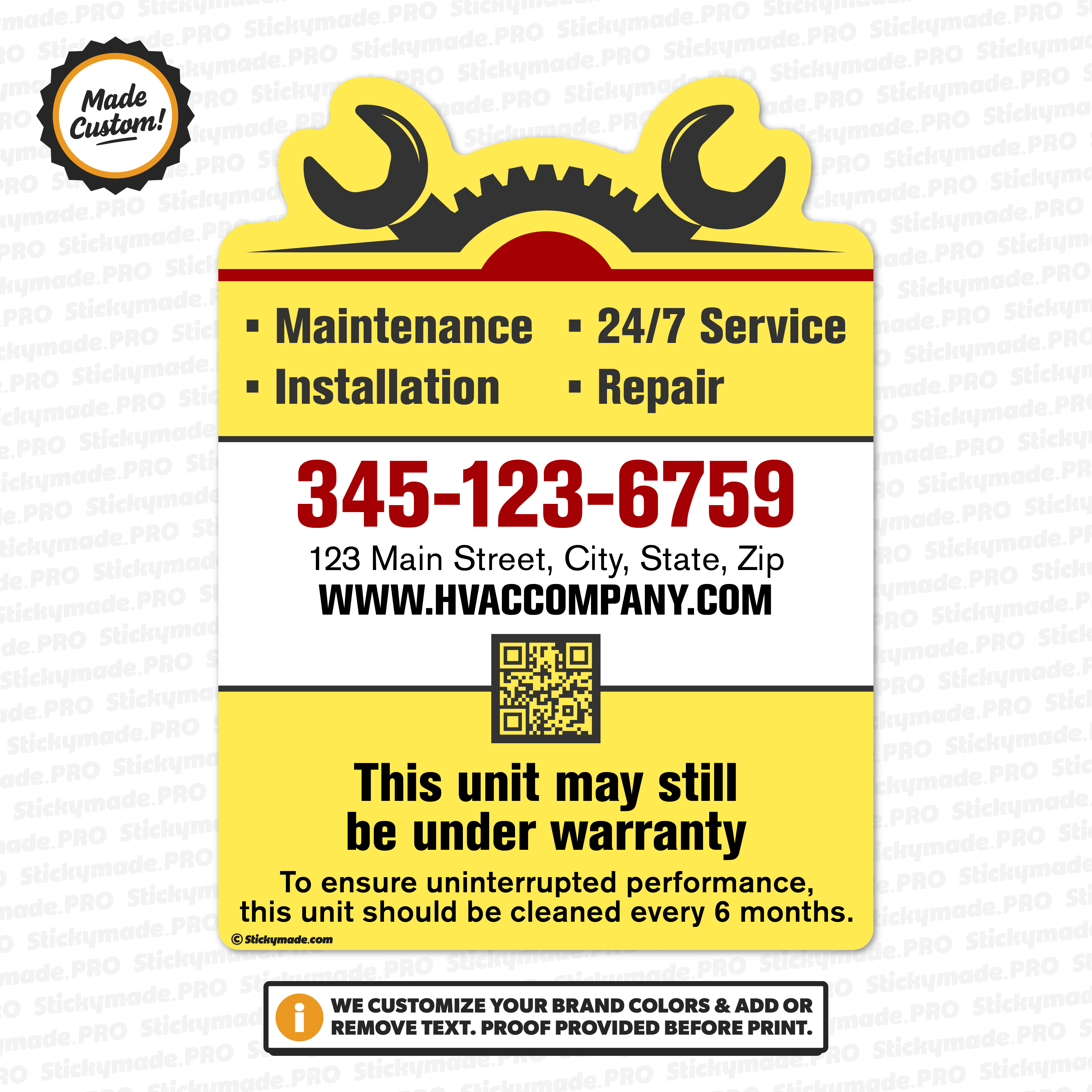 HVAC Service Sticker #6