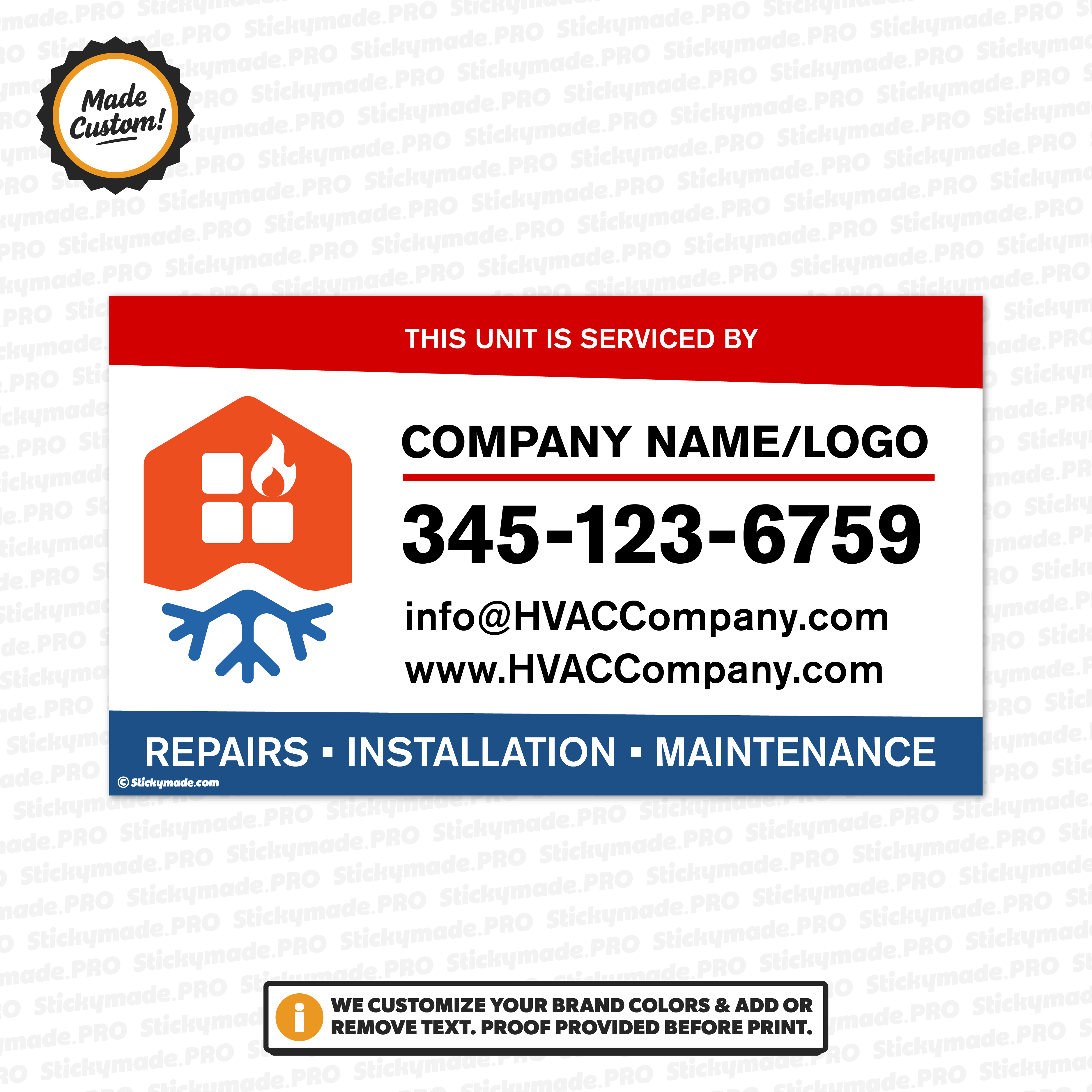 HVAC Service Sticker #7
