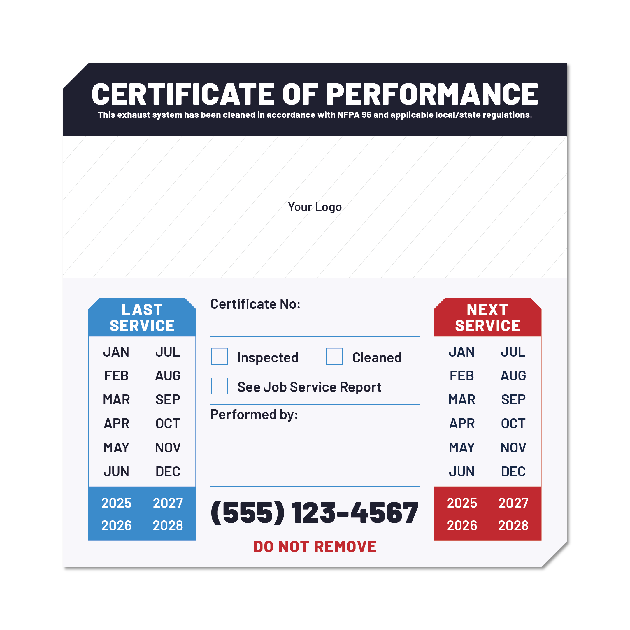 Hood Cleaning Sticker #12