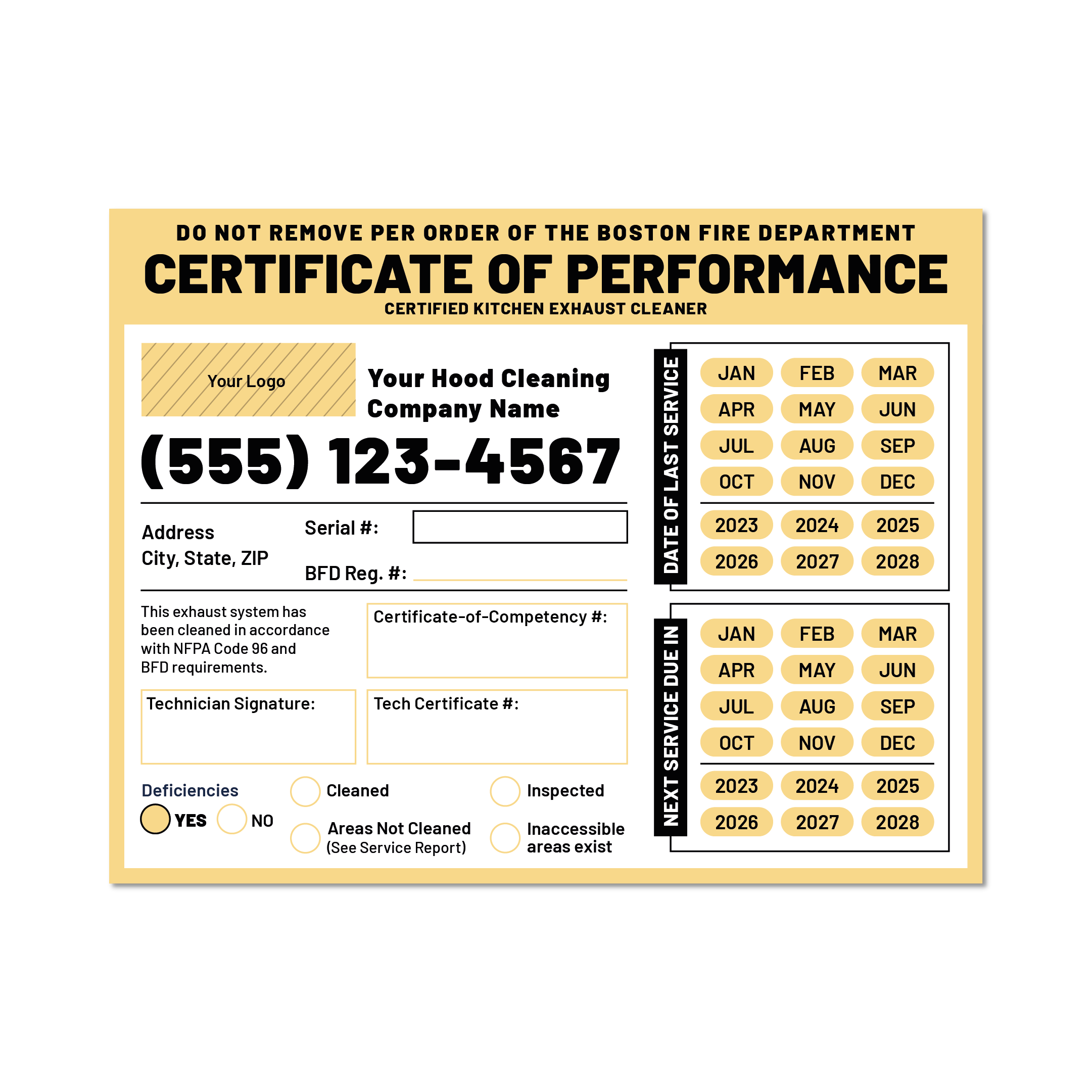 Hood Cleaning Sticker - Boston Quarterly