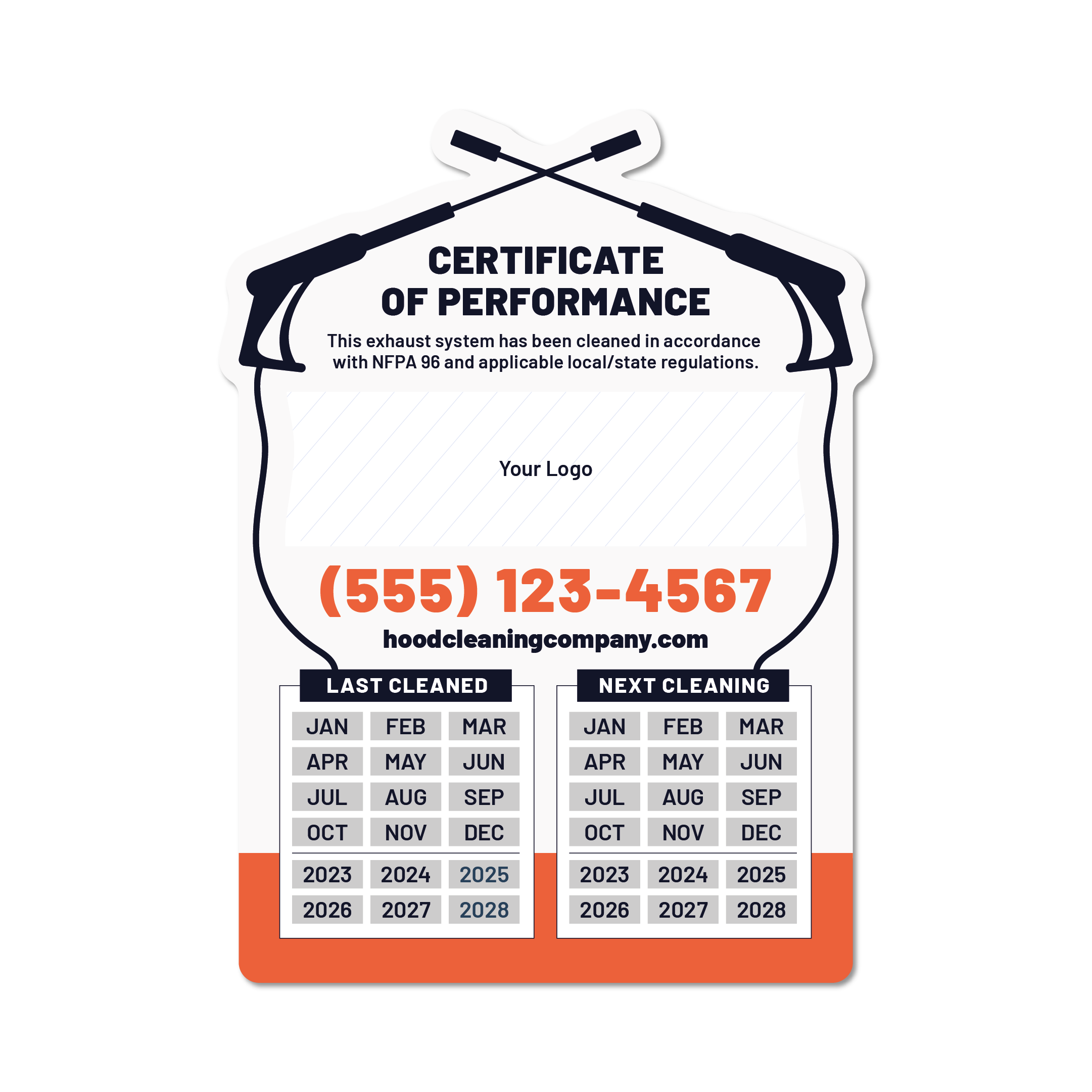 Hood Cleaning Sticker #10