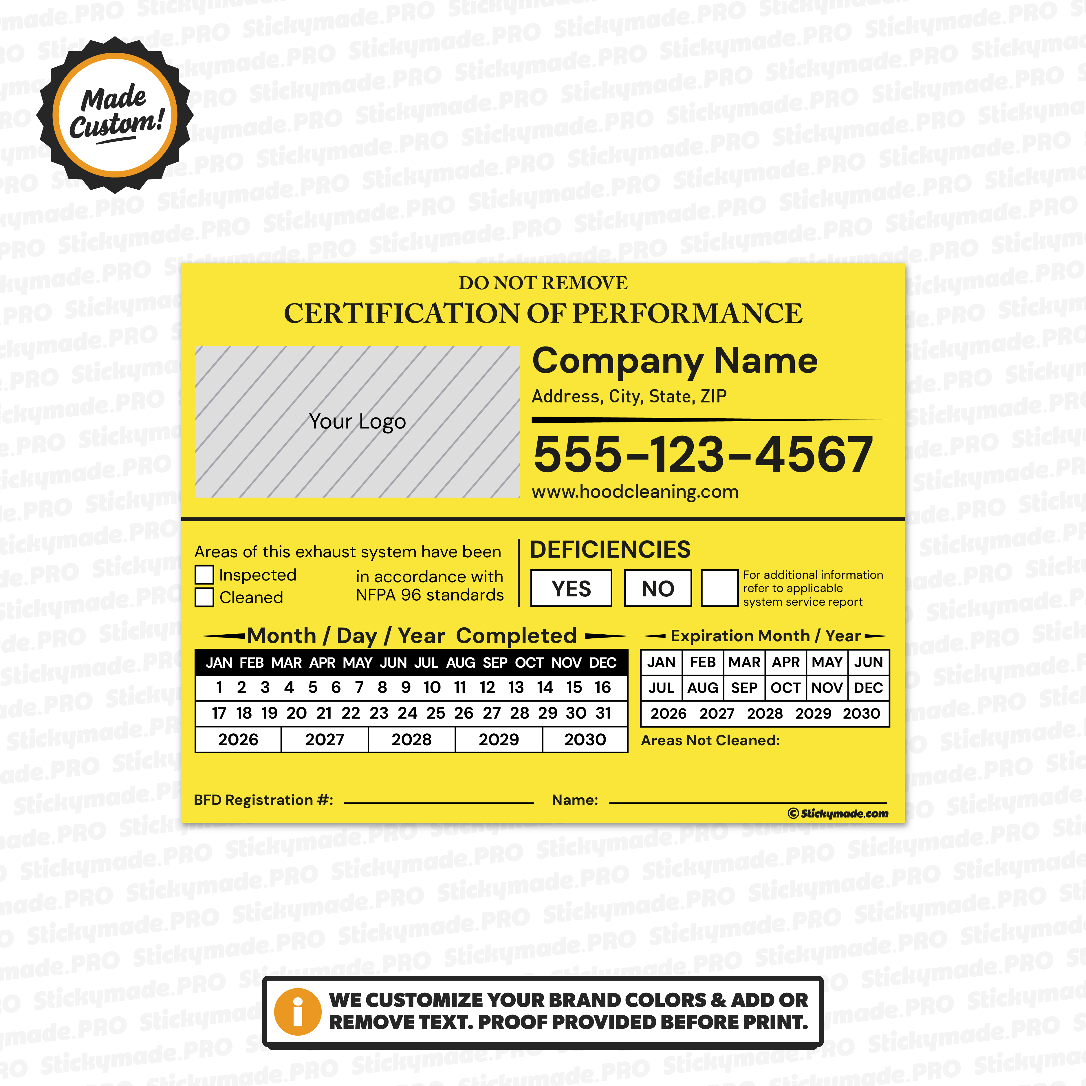 Hood Cleaning Sticker - Boston Quarterly