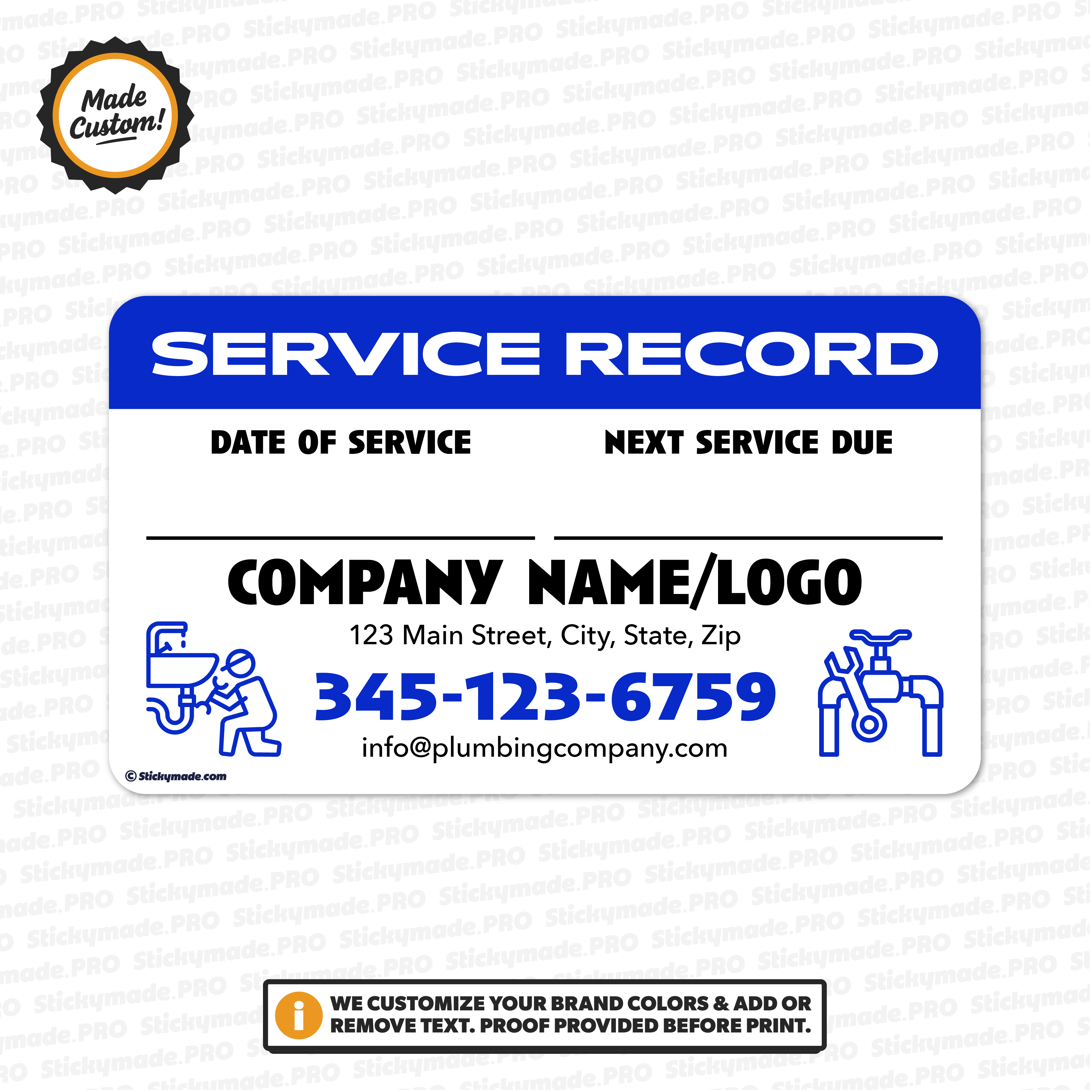Plumbing Service Reminder Sticker #2