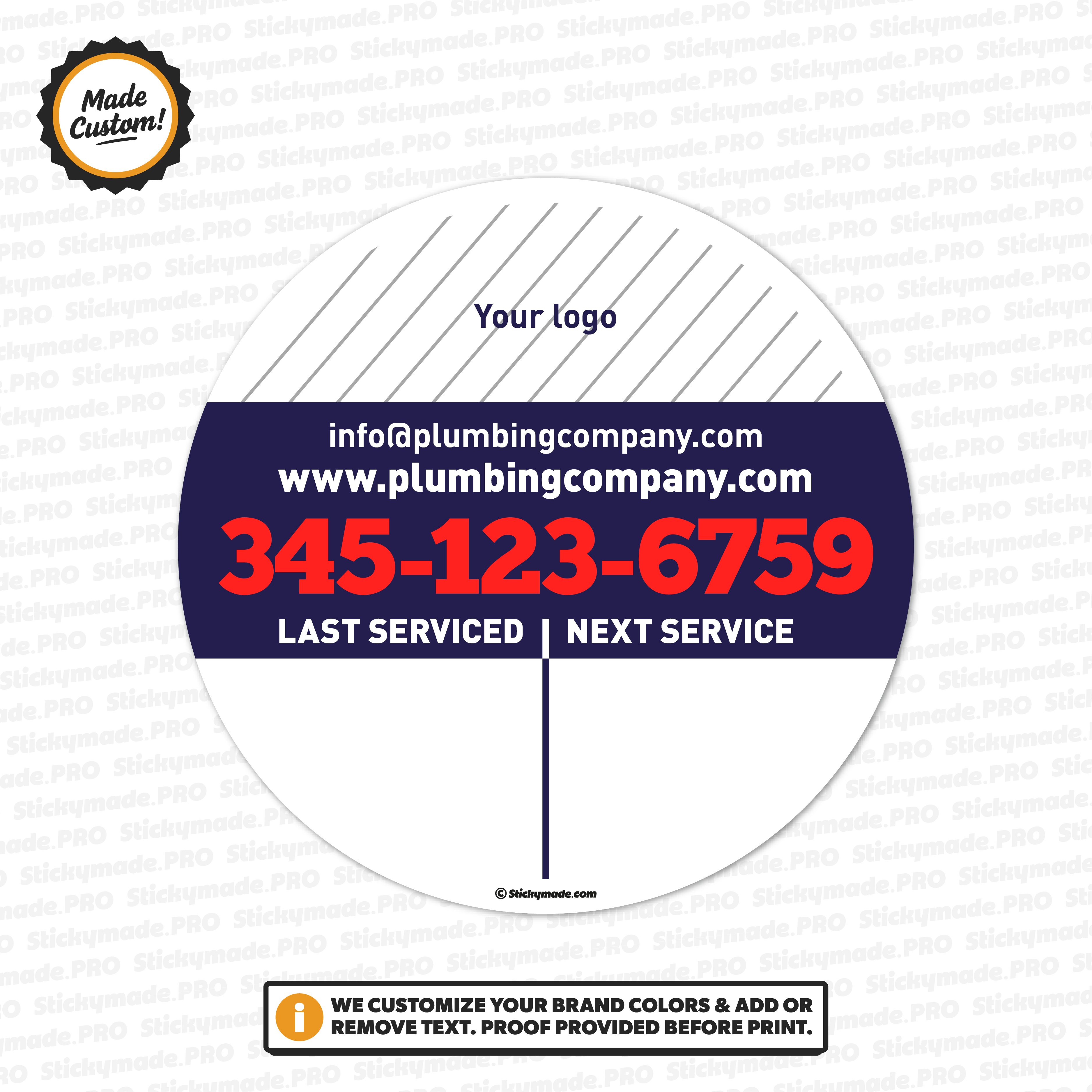 Plumbing Service Reminder Sticker #3