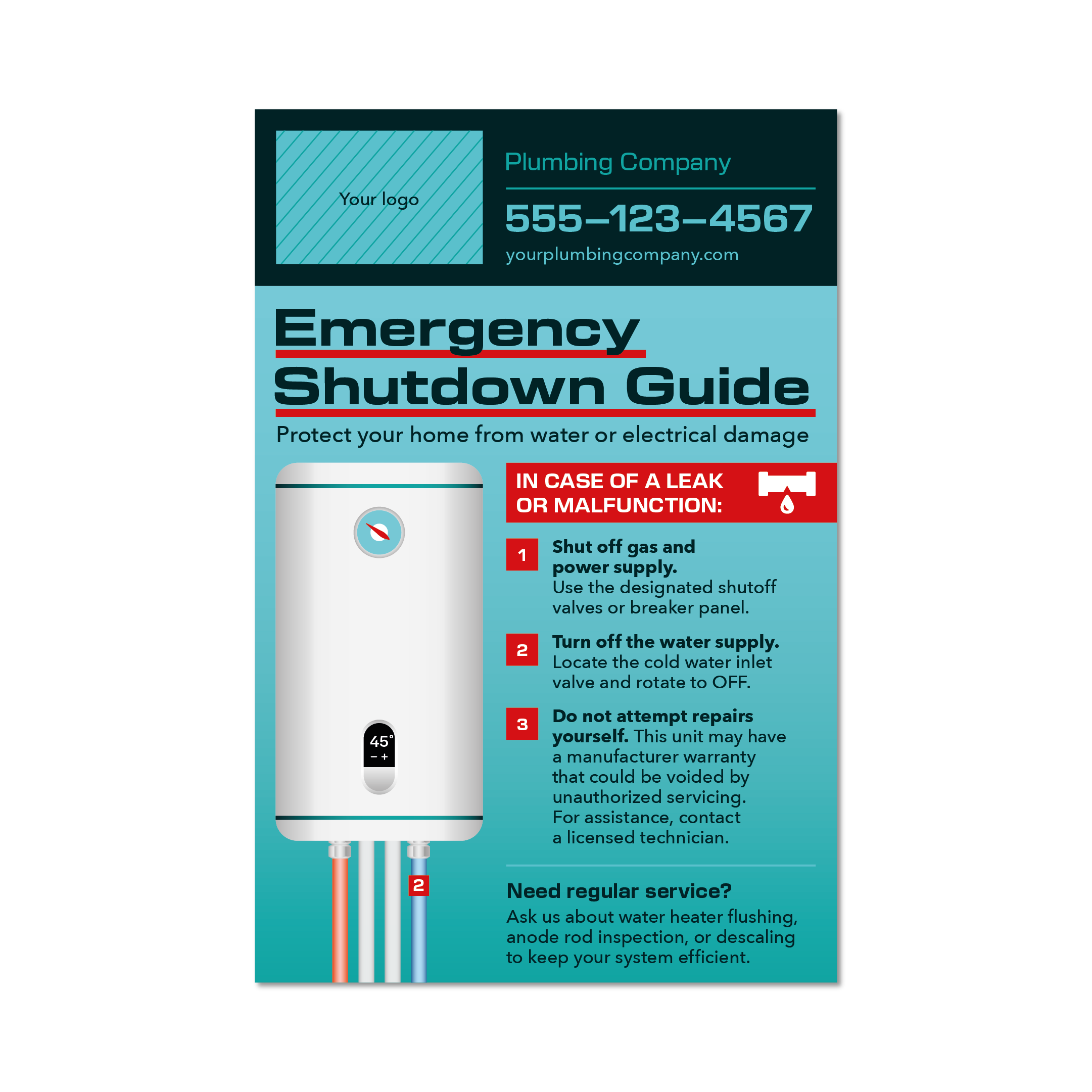 Water Heater Service Sticker - Tankless