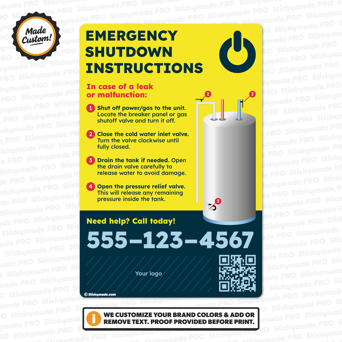 Water Heater Service Sticker - Tank – Stickymade